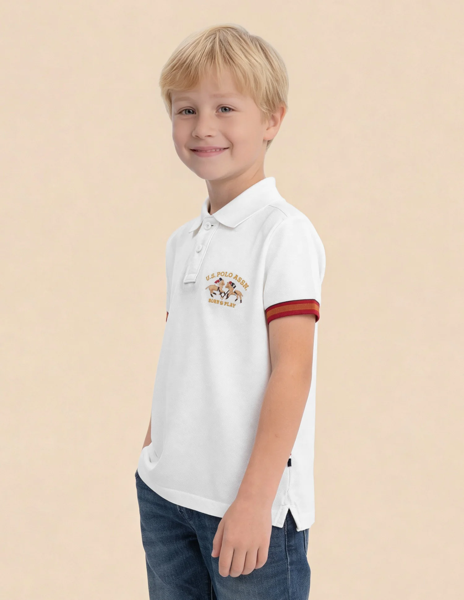 Boys Solid Regular Fit Polo Shirt - Image 4