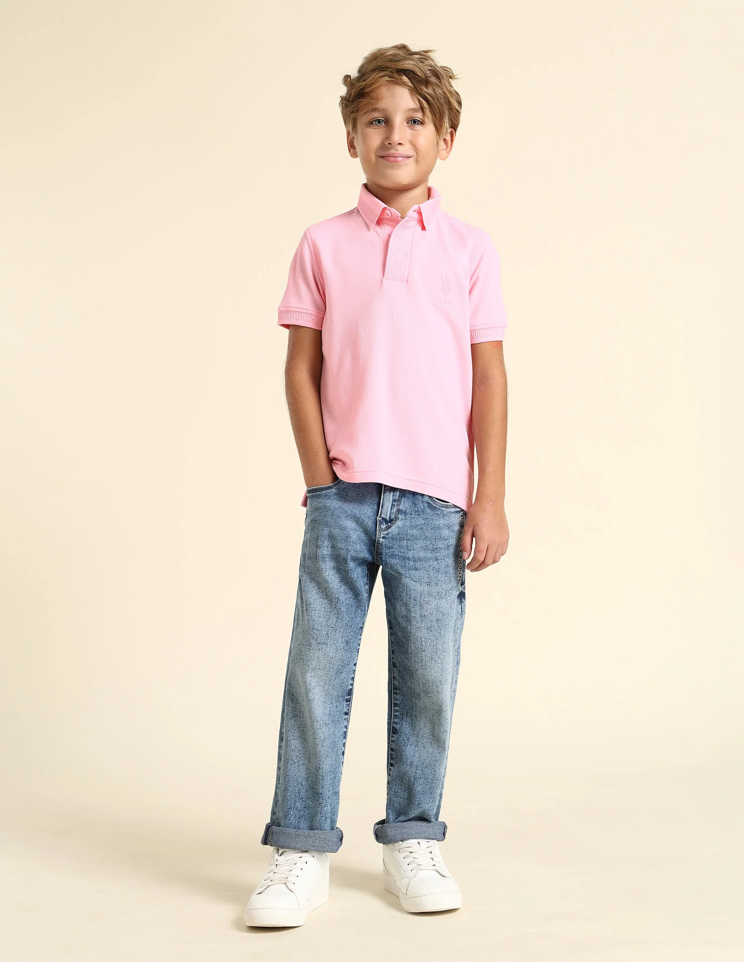 Boys Solid Regular Fit Polo Shirt - Image 3