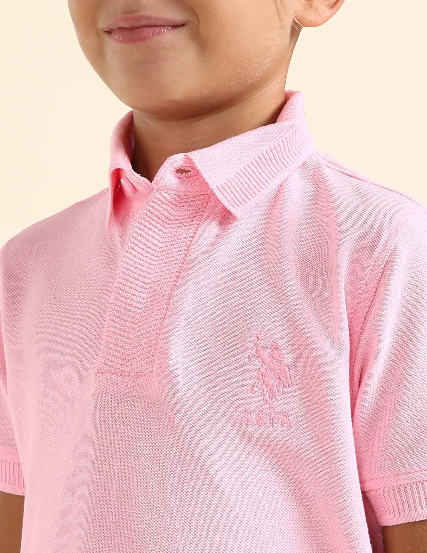Boys Solid Regular Fit Polo Shirt - Image 5