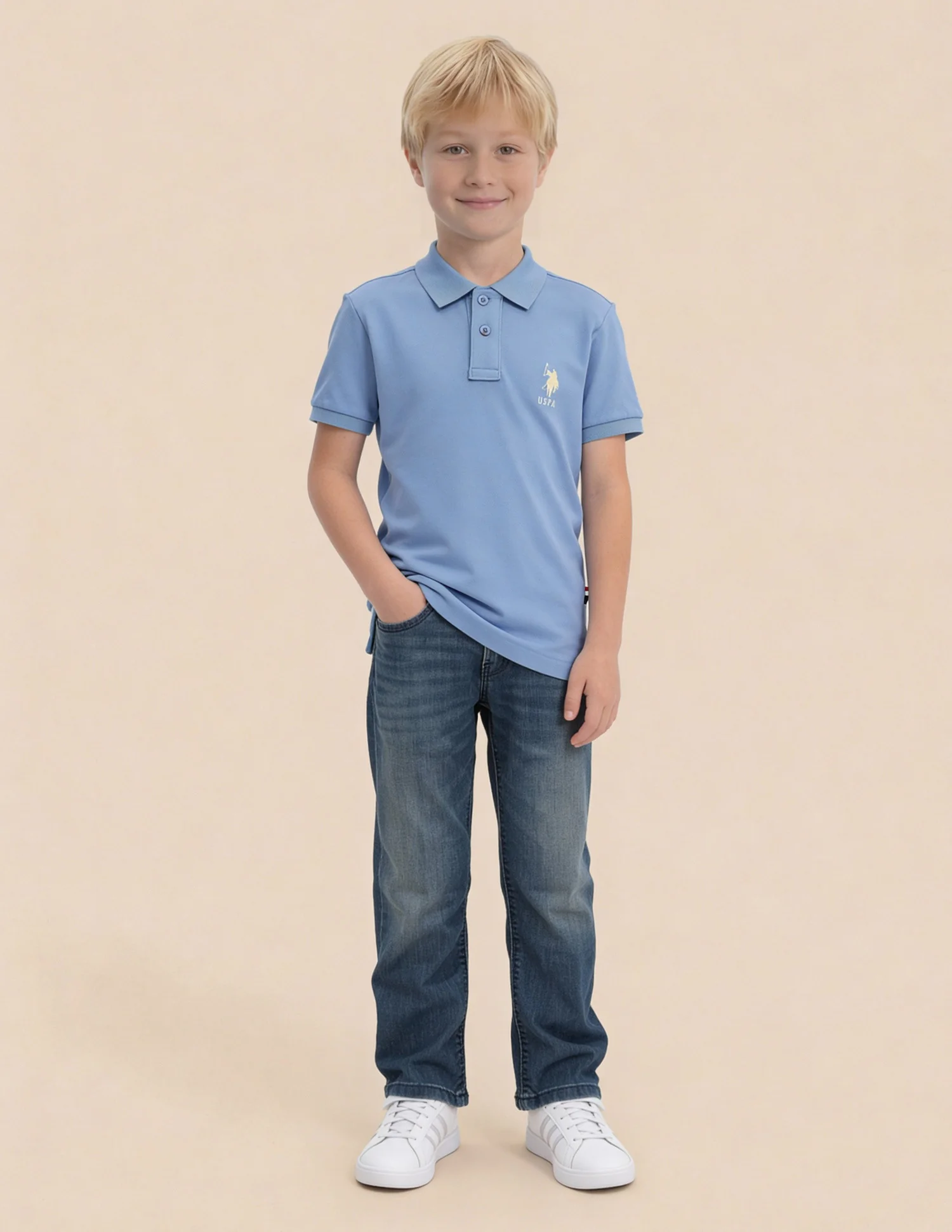 Boys Solid Regular Fit Polo Shirt - Image 3