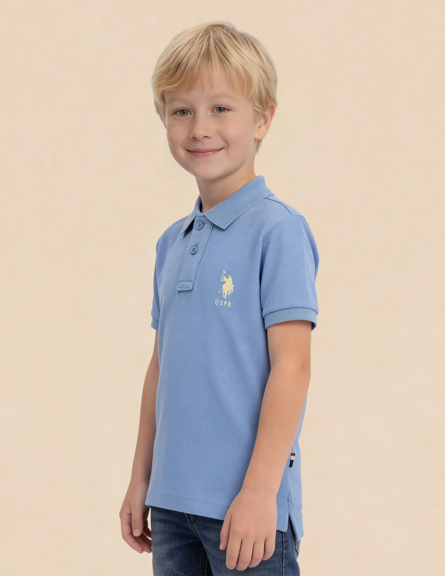 Boys Solid Regular Fit Polo Shirt - Image 4