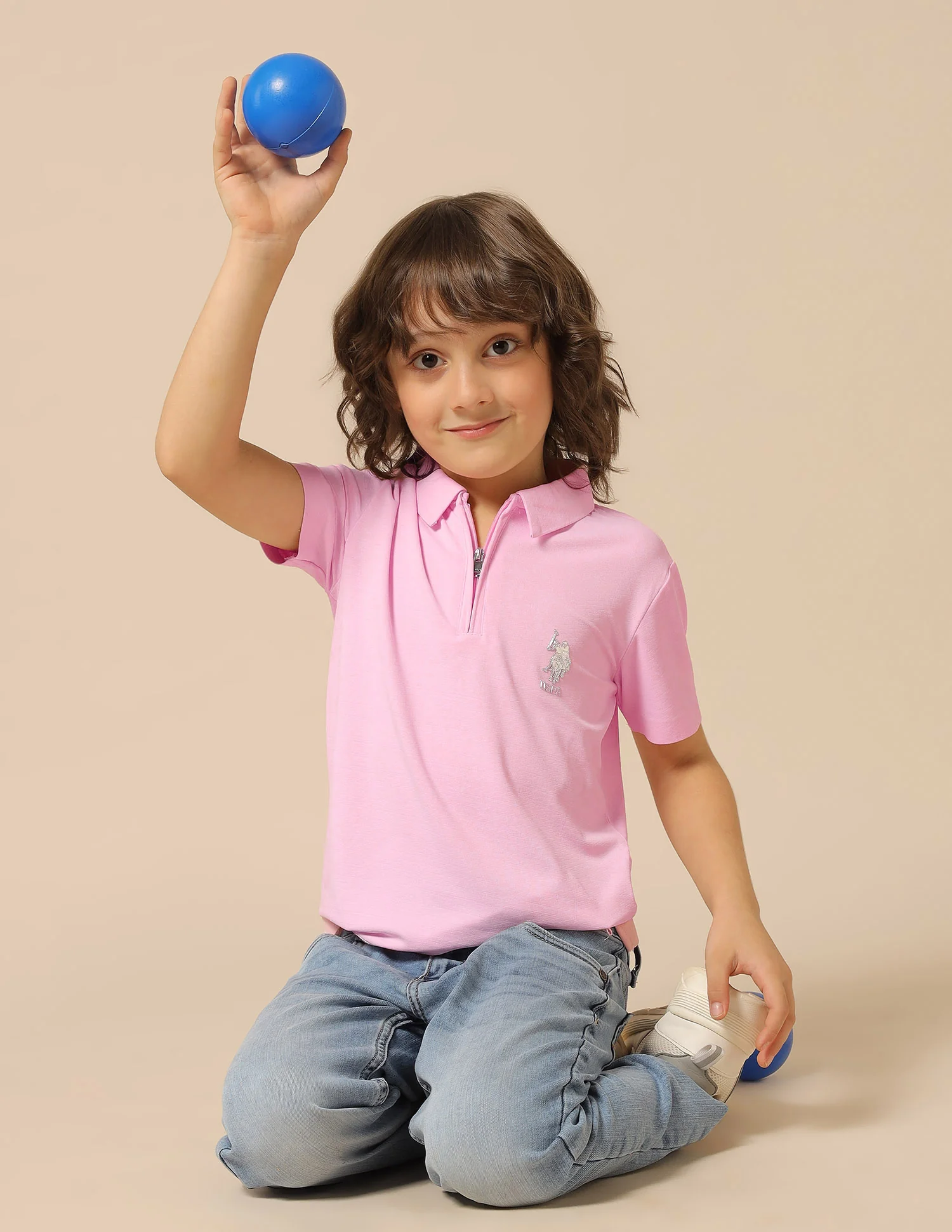 Boys Solid Regular Fit Polo Shirt