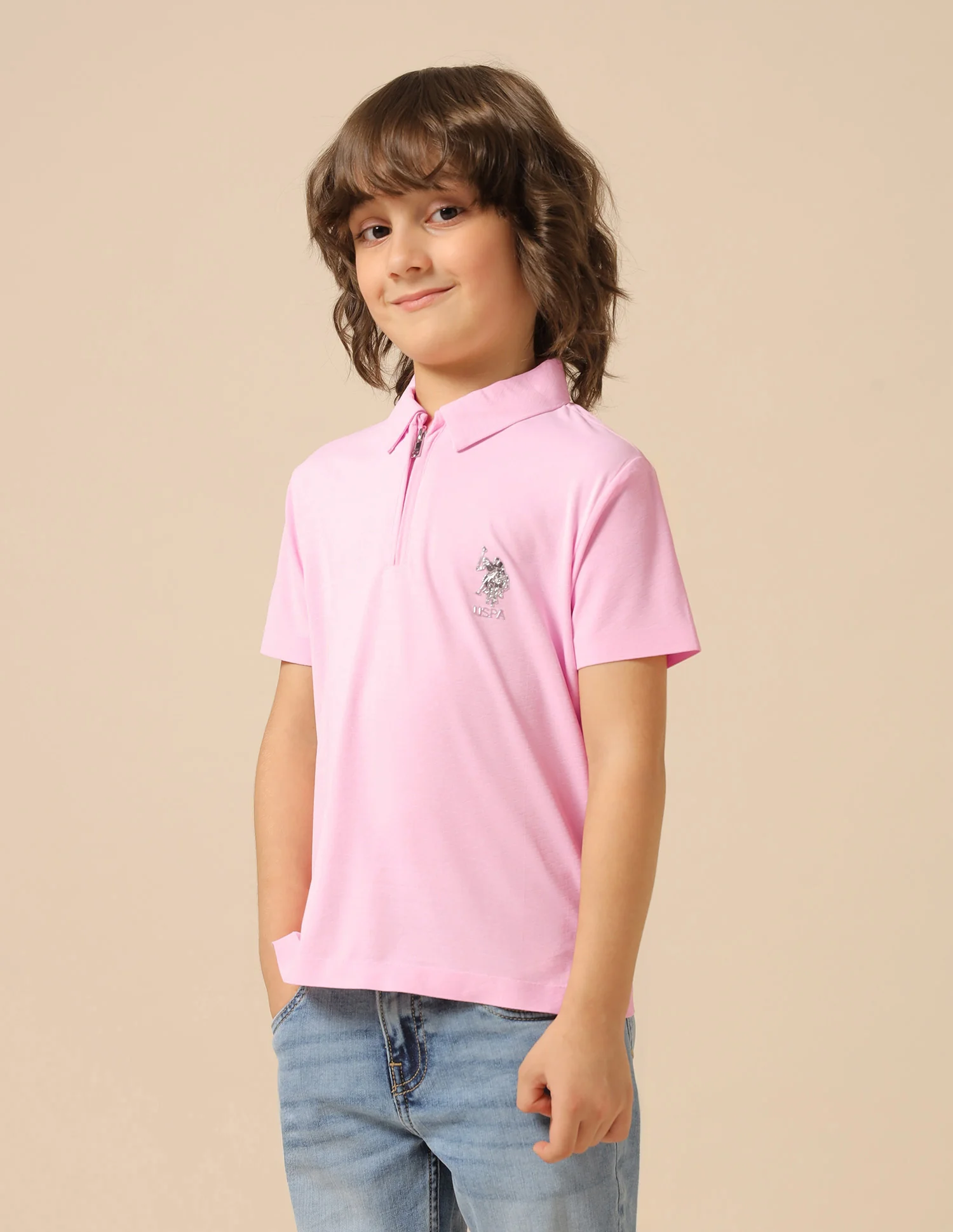 Boys Solid Regular Fit Polo Shirt - Image 4