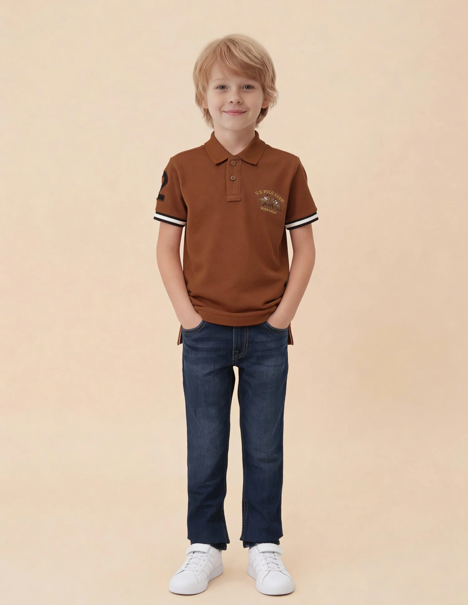 Boys Solid Regular Fit Polo Shirt - Image 3