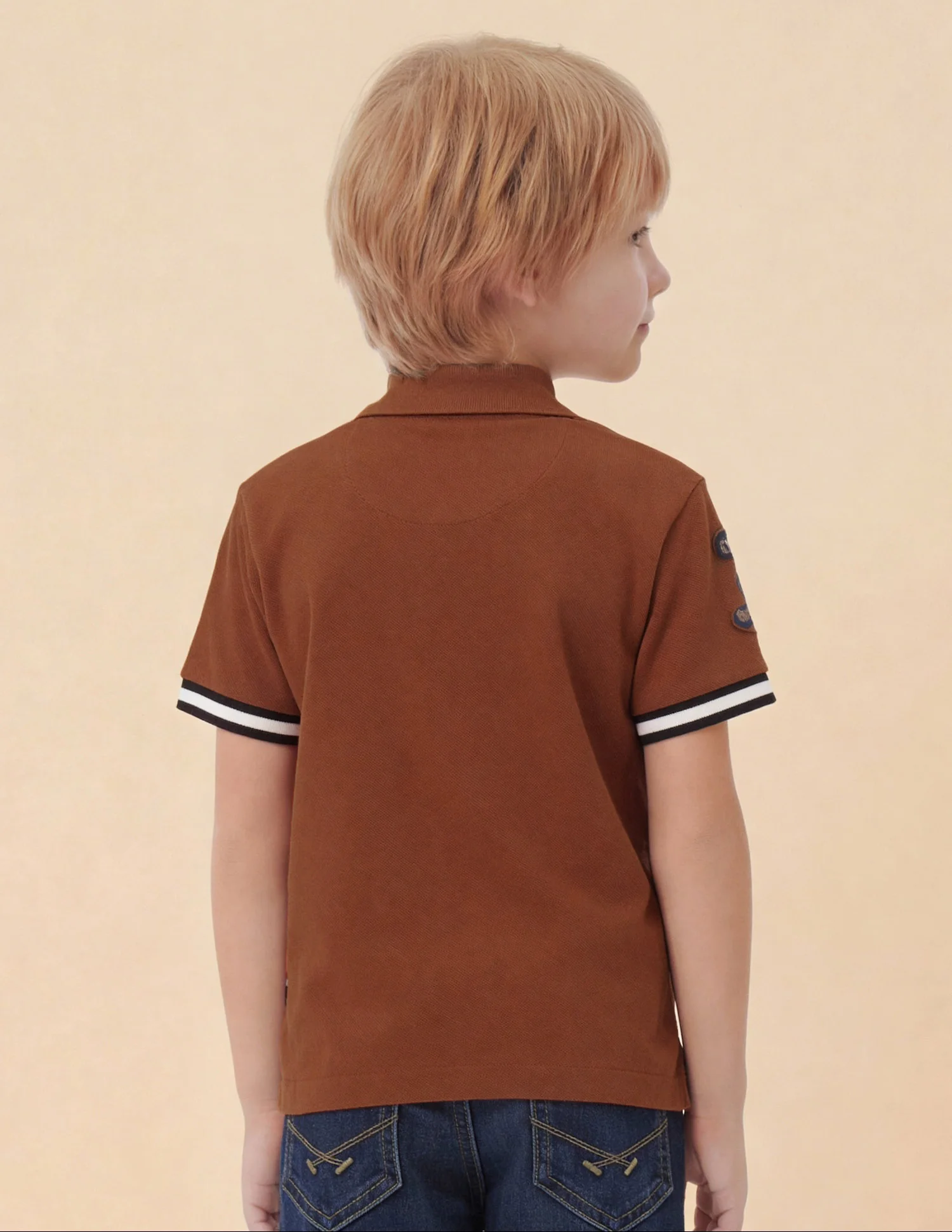 Boys Solid Regular Fit Polo Shirt - Image 5