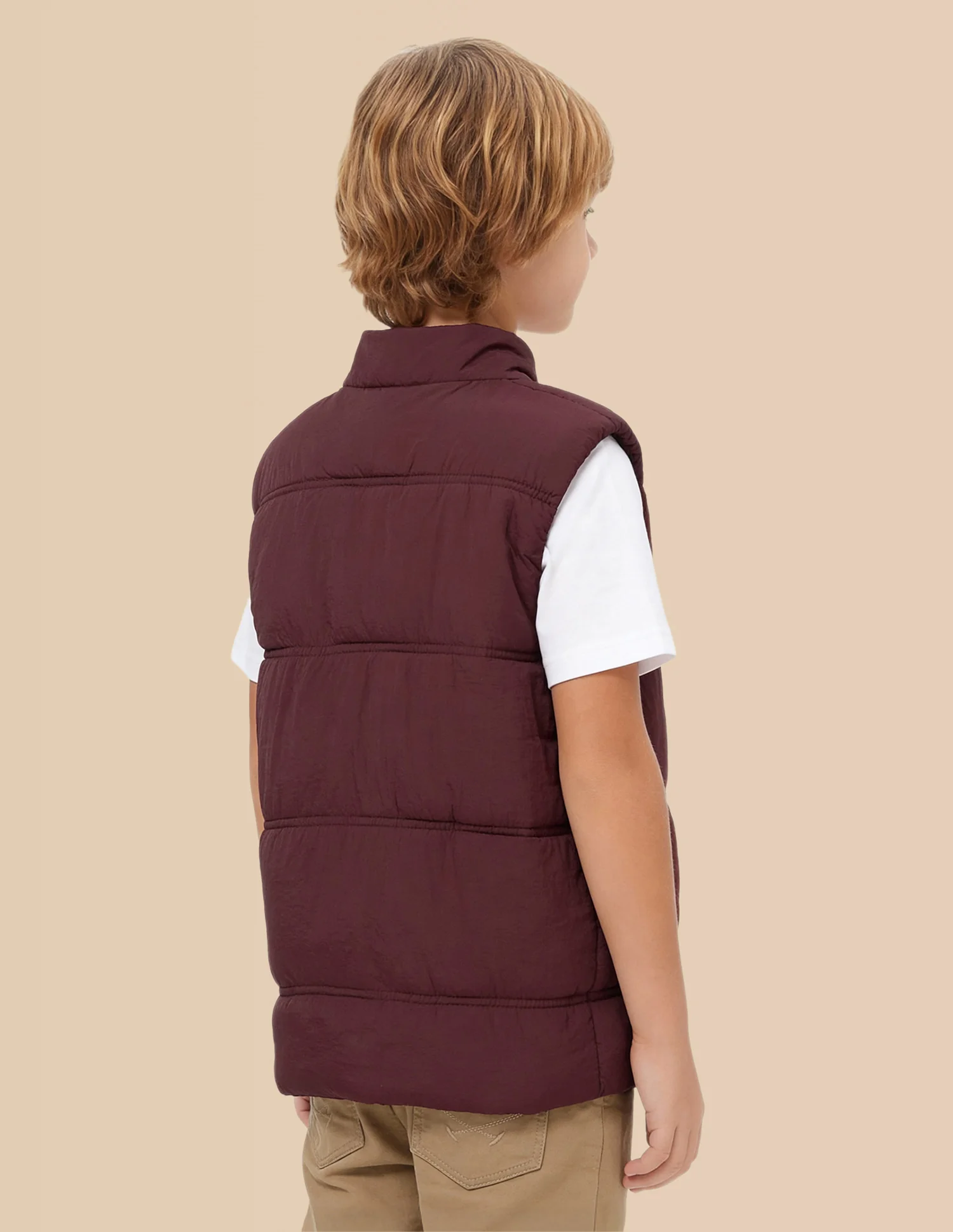 Boys Solid Regular Fit Puffer Jacket - Image 5