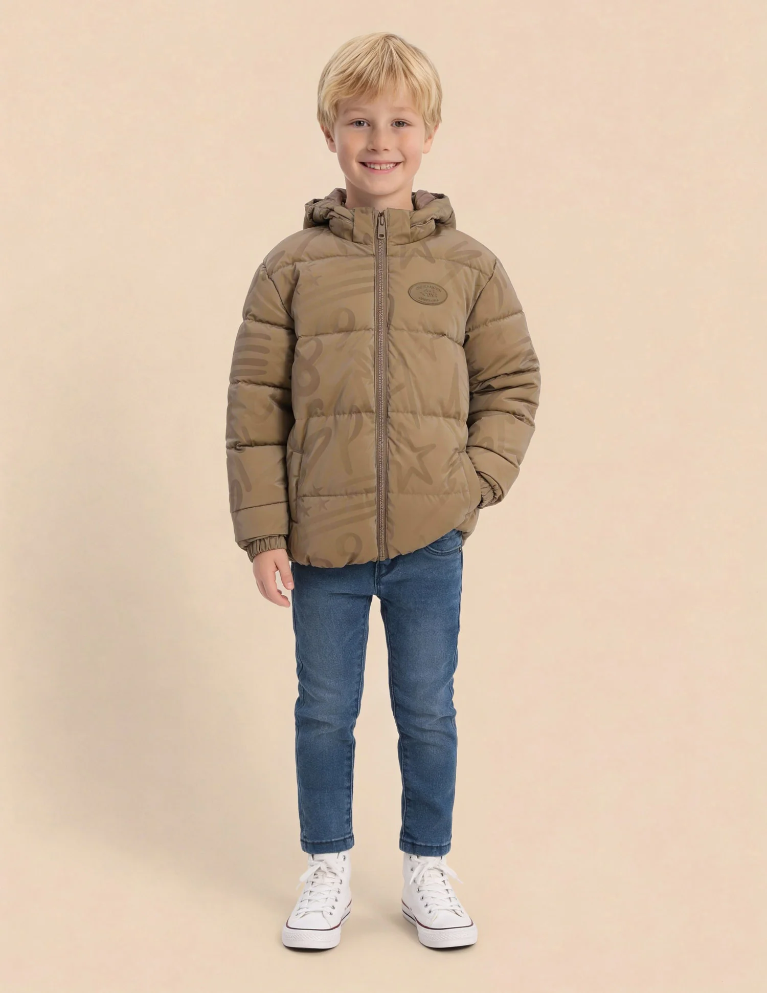 Boys Solid Regular Fit Puffer Jacket - Image 3