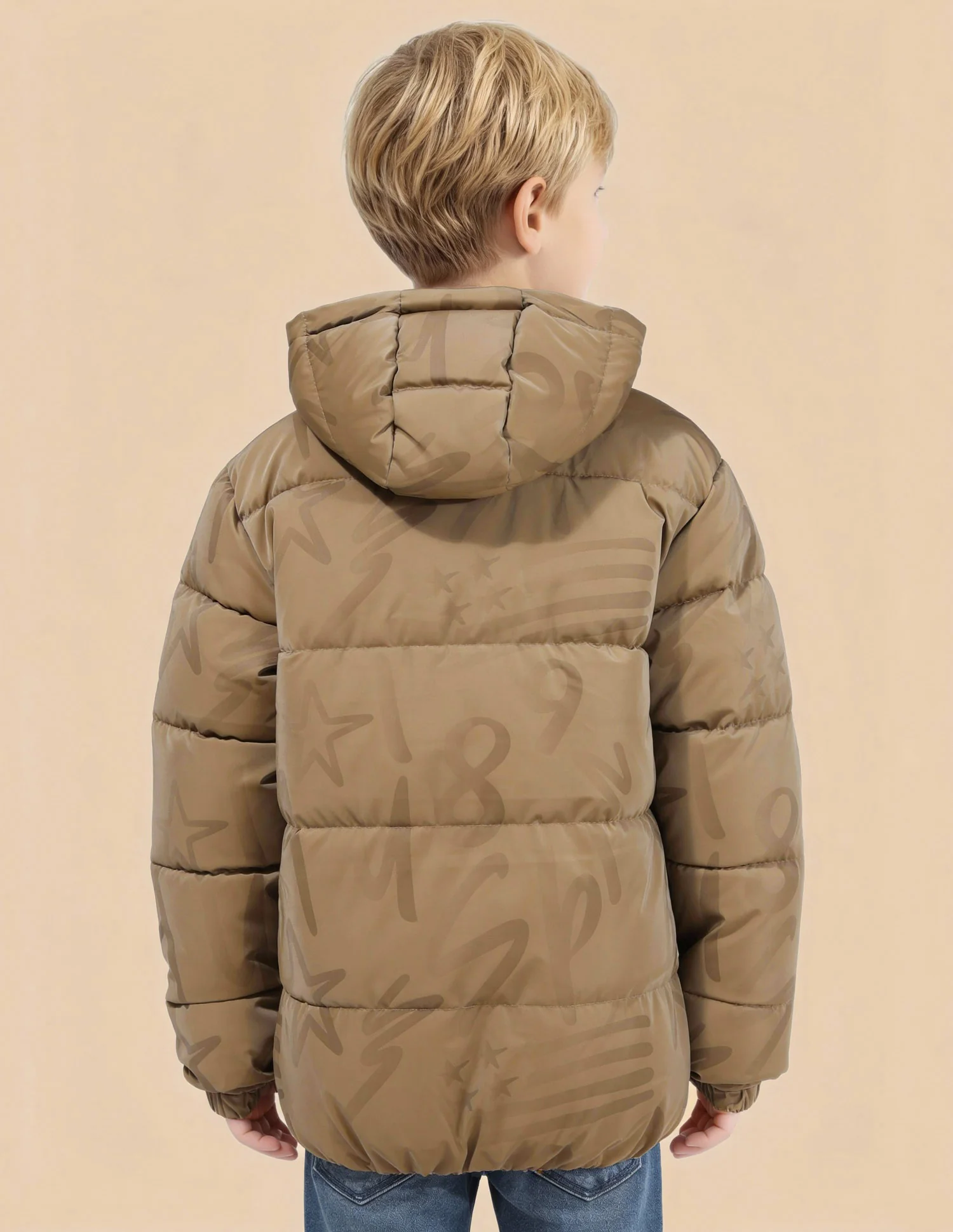 Boys Solid Regular Fit Puffer Jacket - Image 5