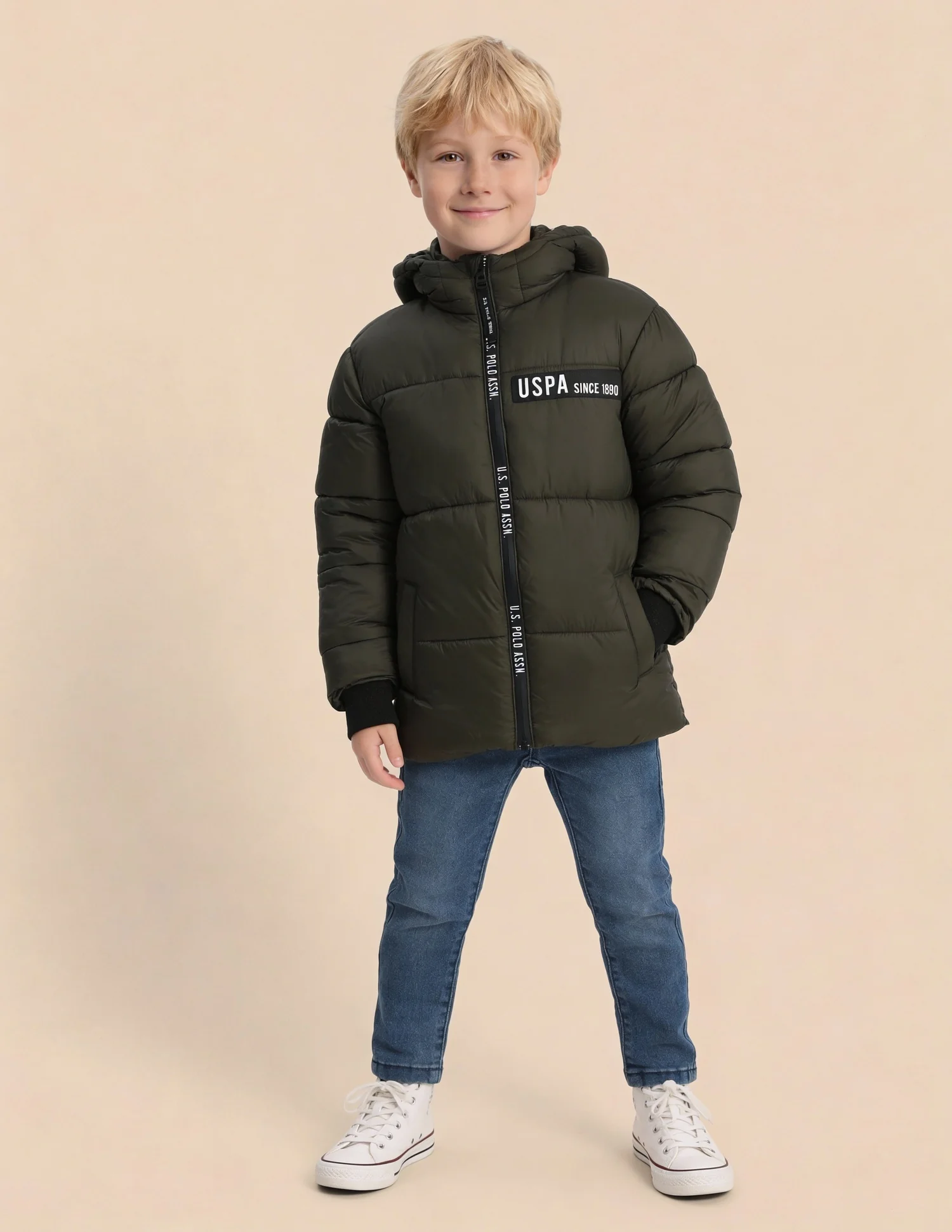 Boys Solid Regular Fit Puffer Jacket - Image 3
