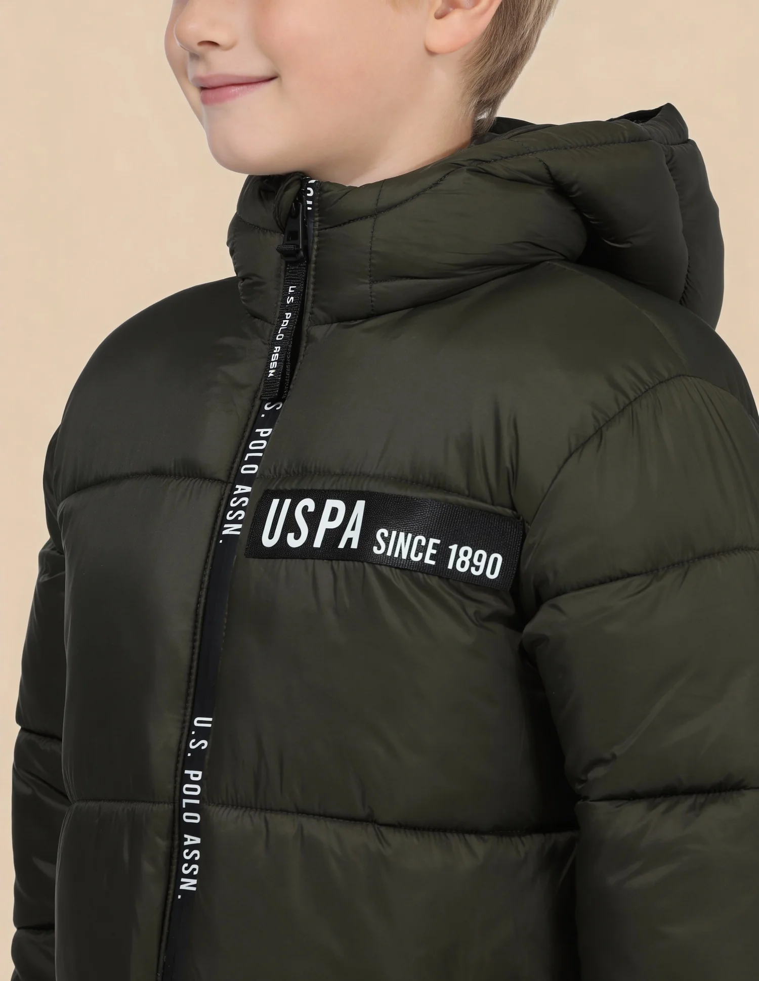Boys Solid Regular Fit Puffer Jacket - Image 6
