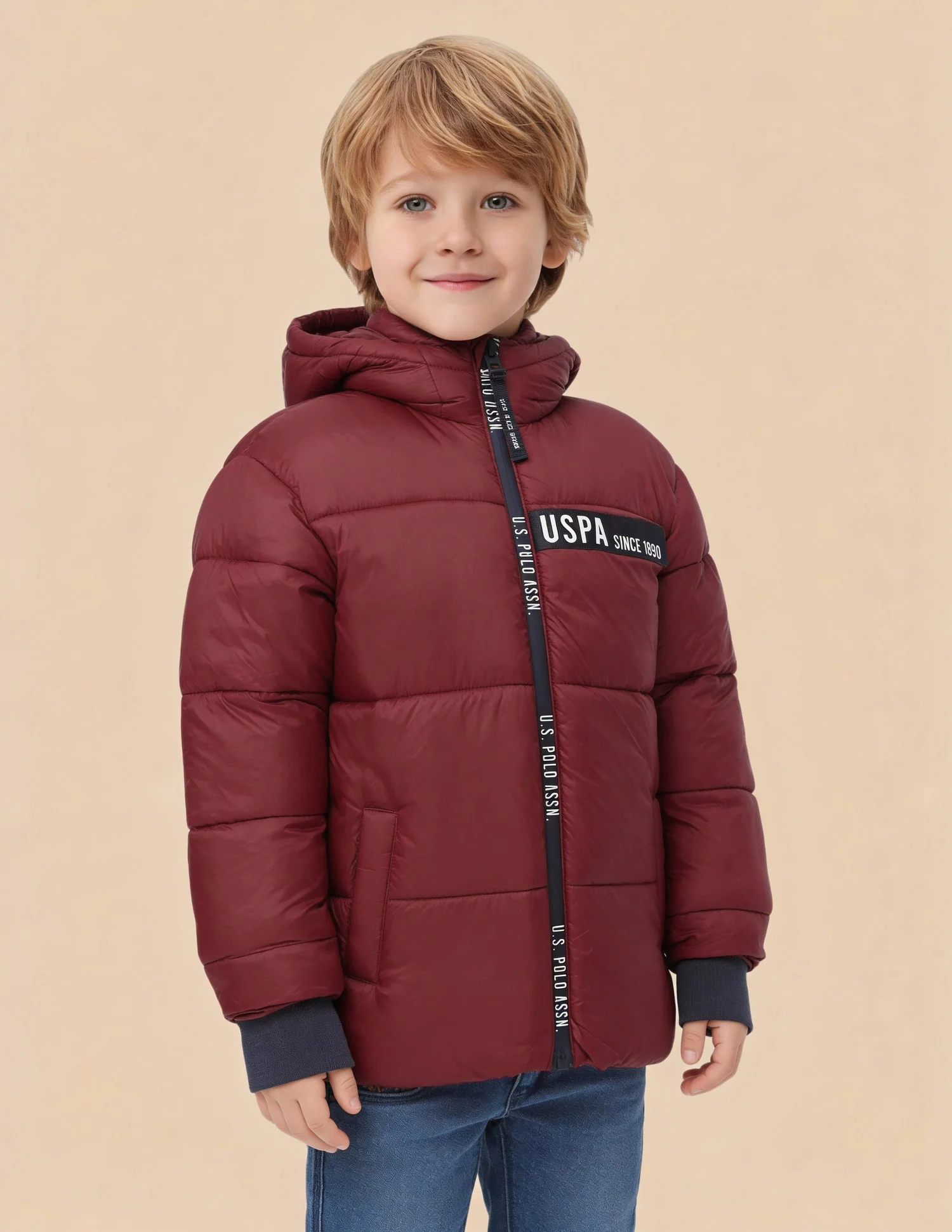 Boys Solid Regular Fit Puffer Jacket - Image 4
