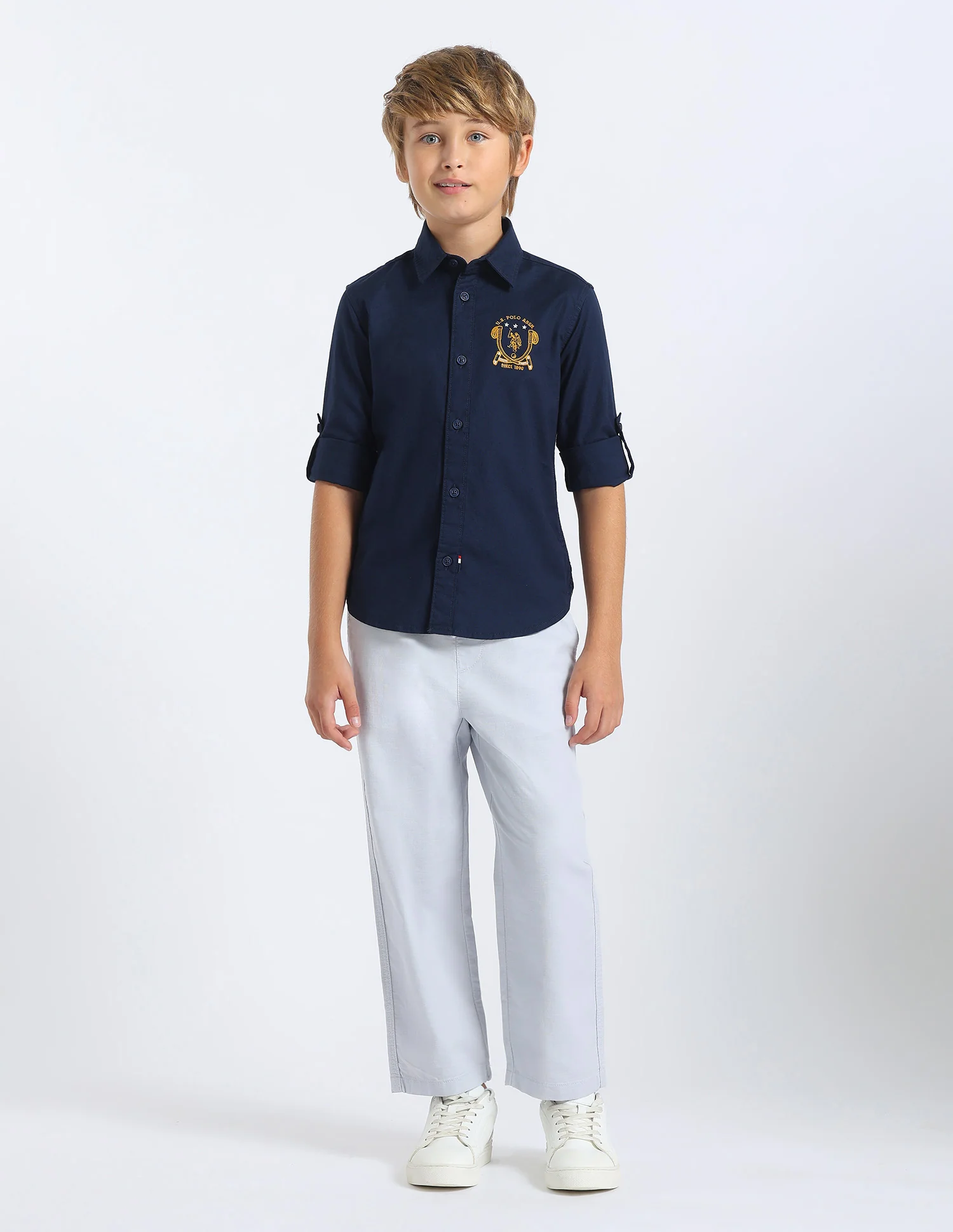Boys Solid Regular Fit Shirt - Image 3