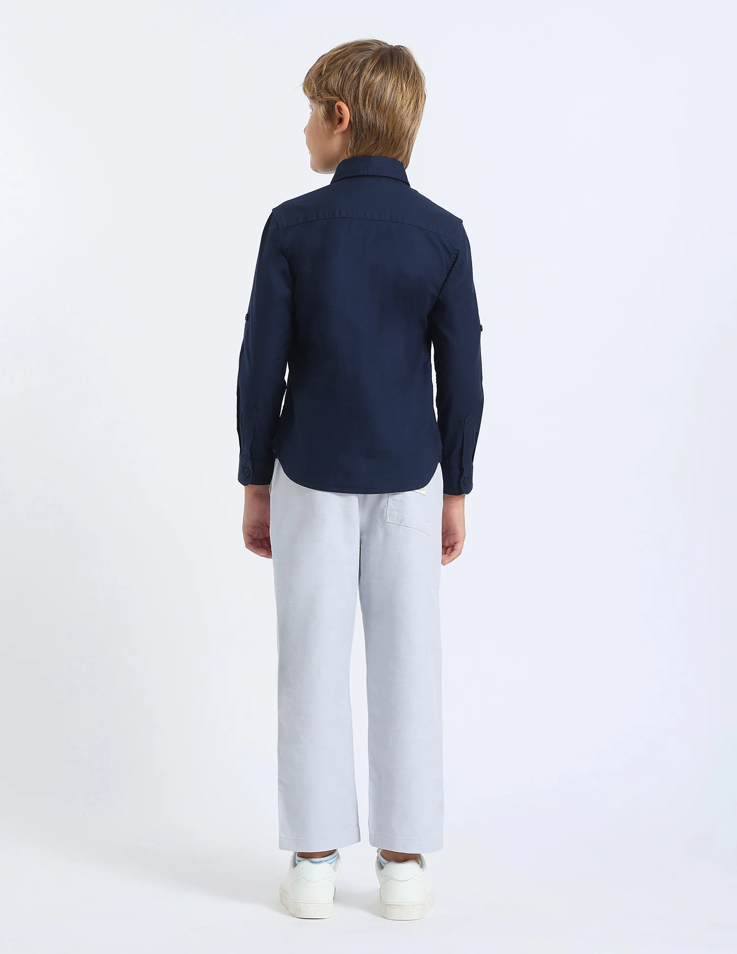 Boys Solid Regular Fit Shirt - Image 4