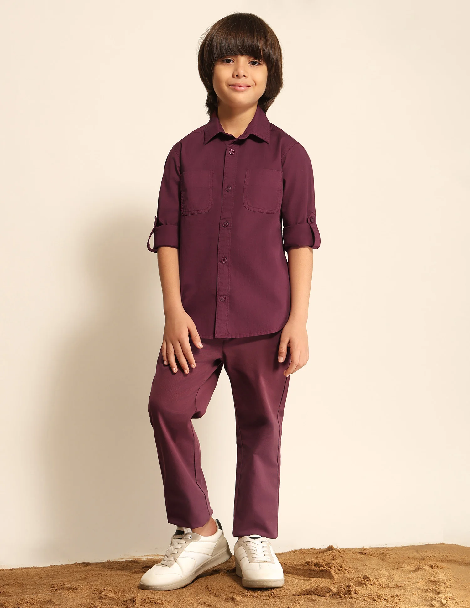 Boys Solid Regular Fit Shirt - Image 3