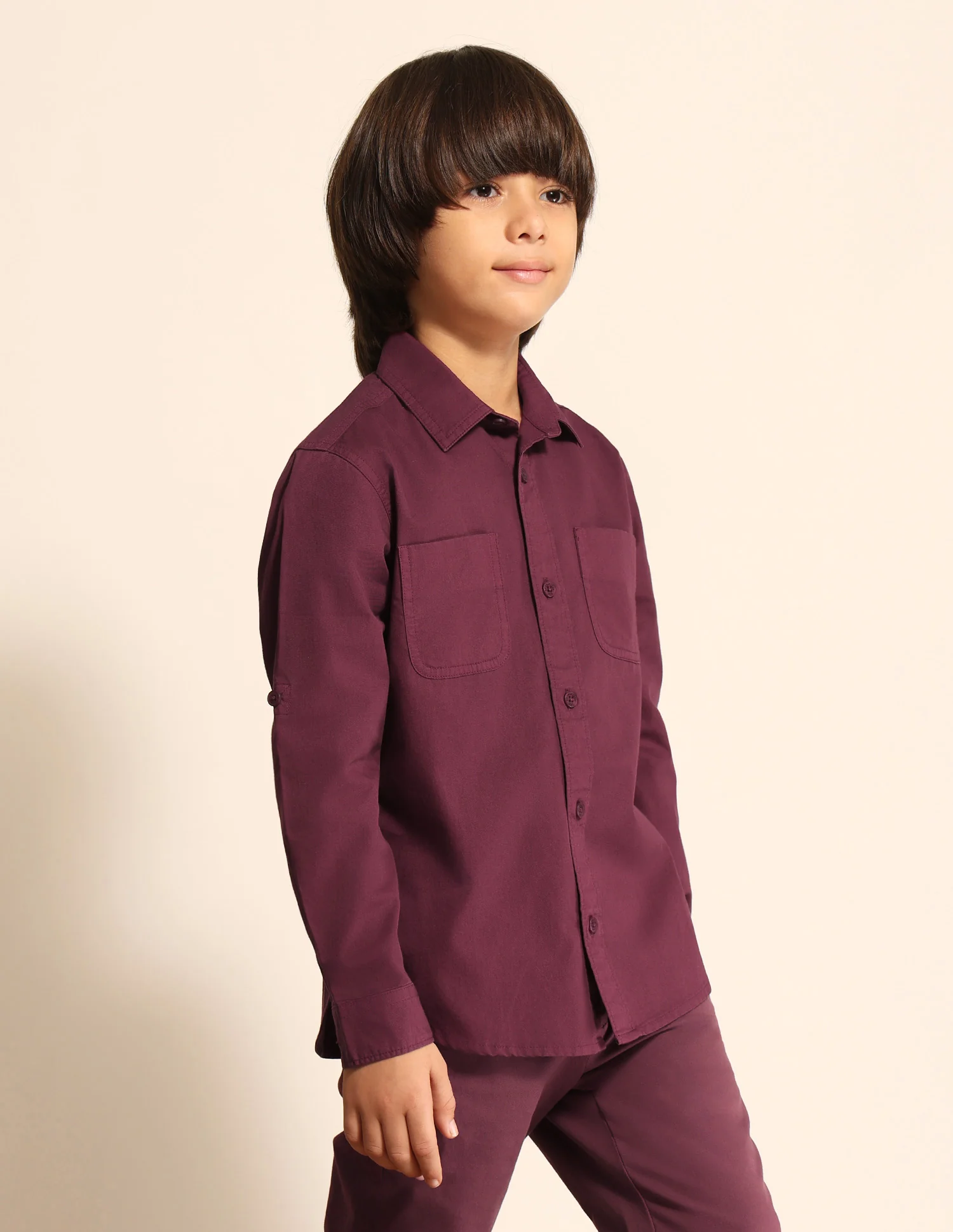 Boys Solid Regular Fit Shirt - Image 4