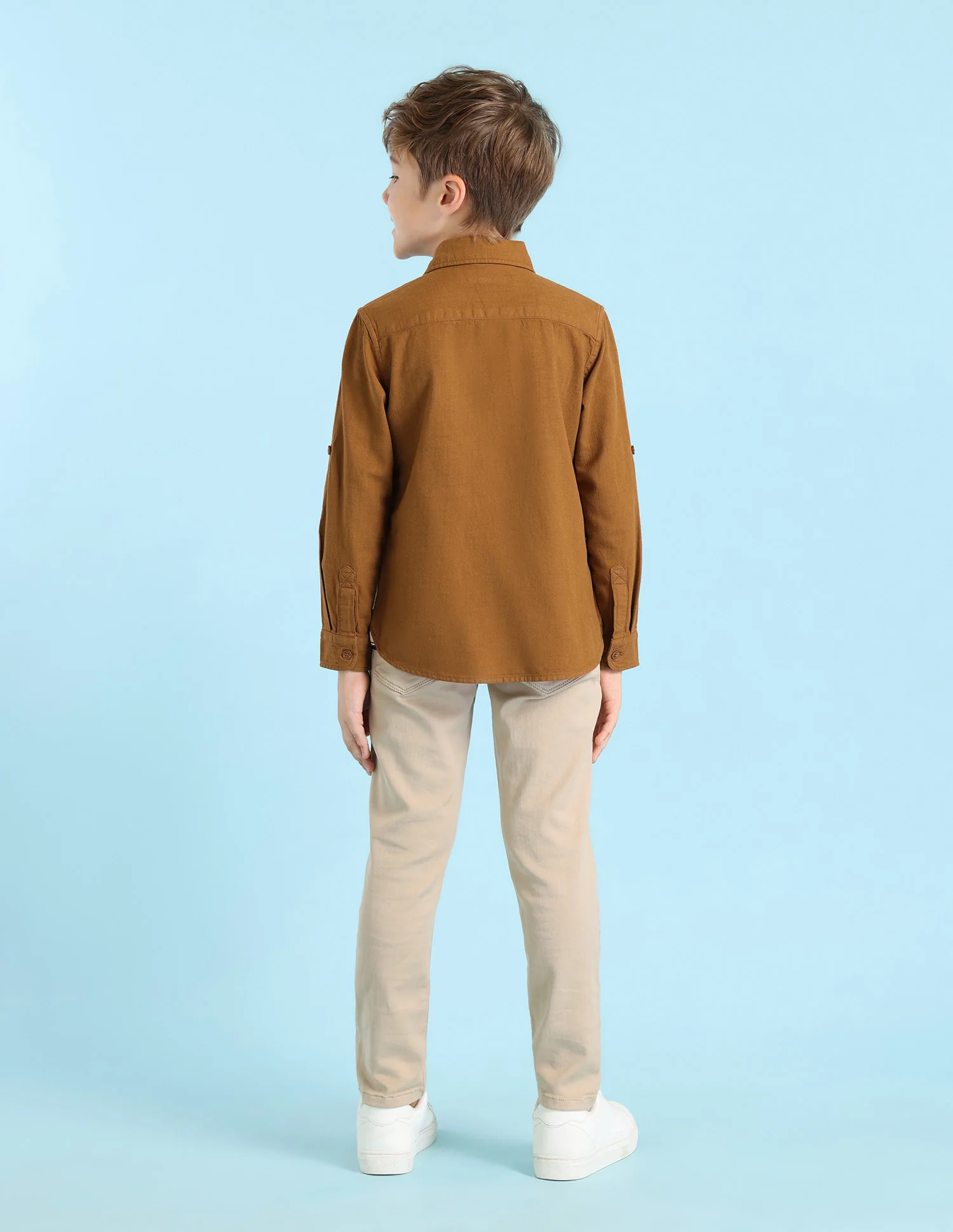 Boys Solid Regular Fit Shirt - Image 3