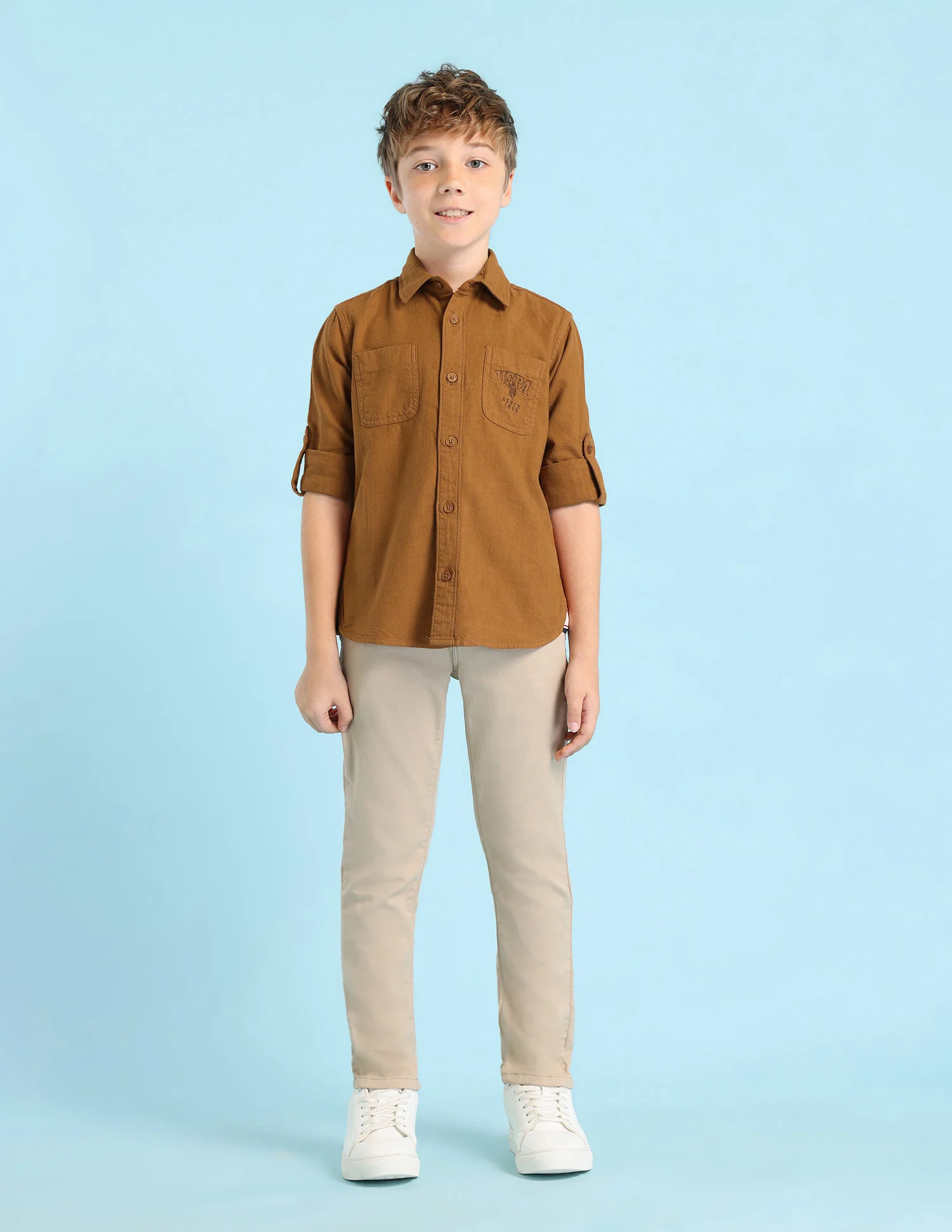 Boys Solid Regular Fit Shirt - Image 4