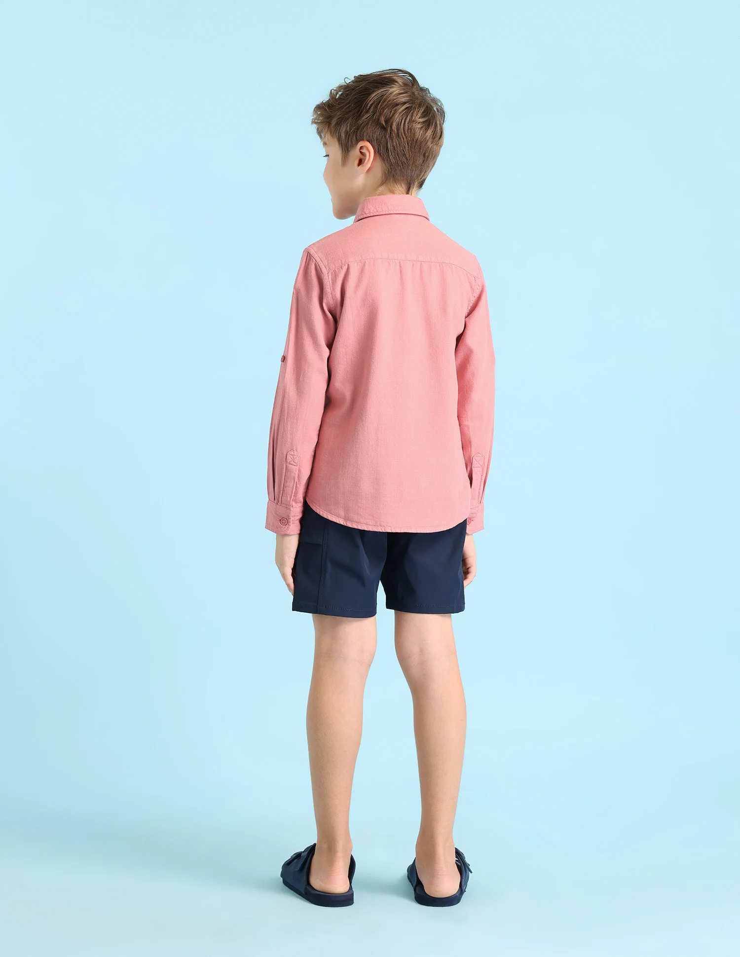 Boys Solid Regular Fit Shirt - Image 3