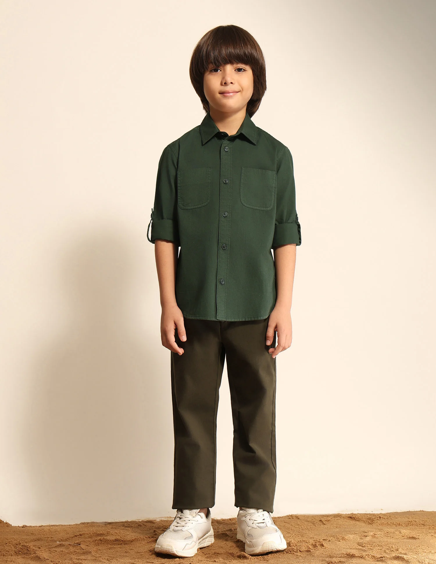 Boys Solid Regular Fit Shirt - Image 3