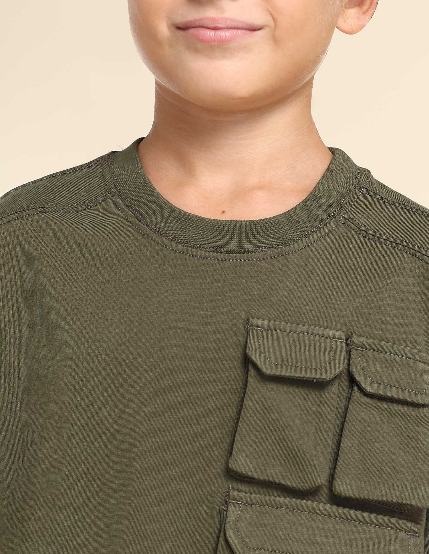 Boys Solid Regular Fit T-Shirt - Image 5