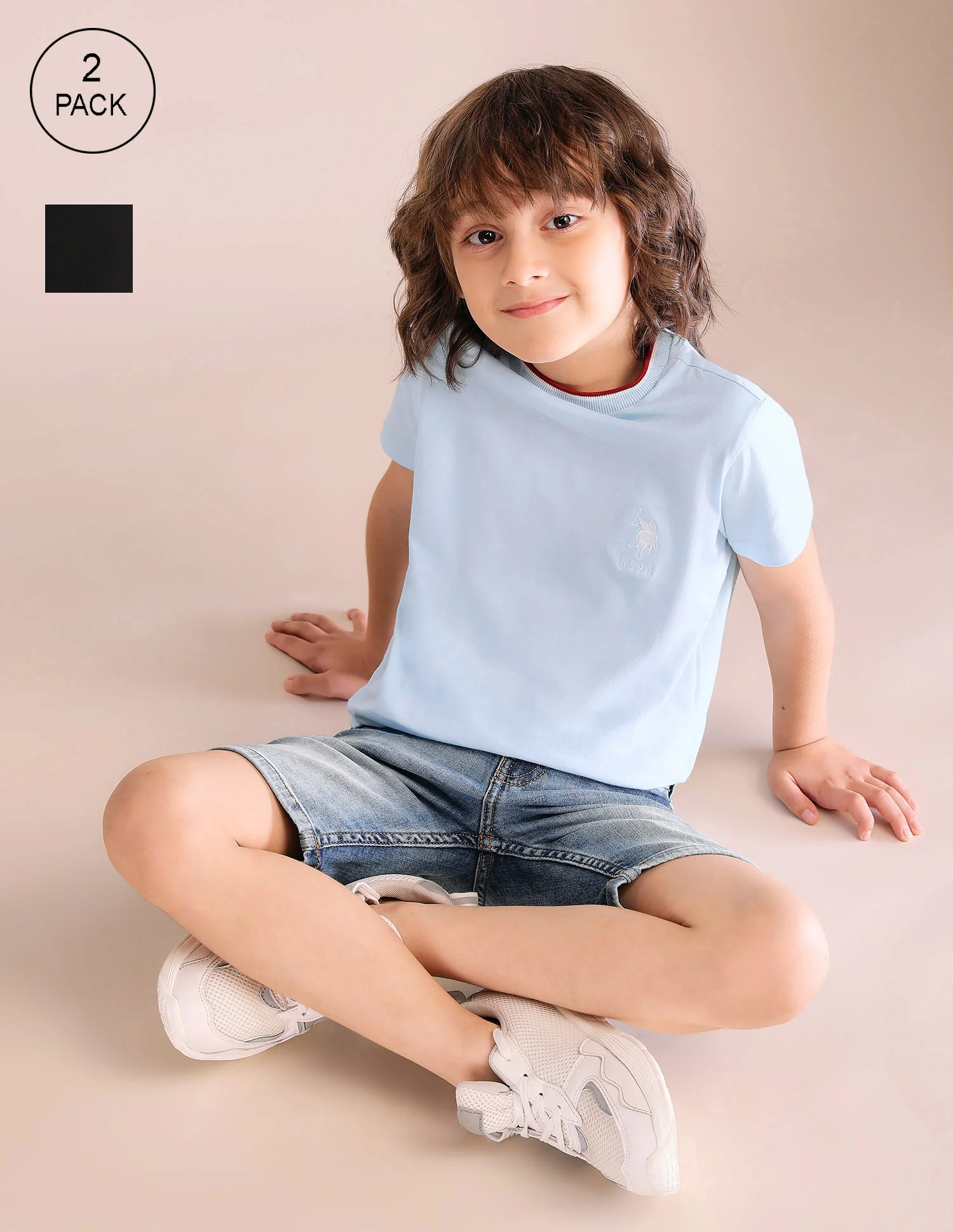 Boys Solid Regular Fit T-Shirt - Pack Of 2