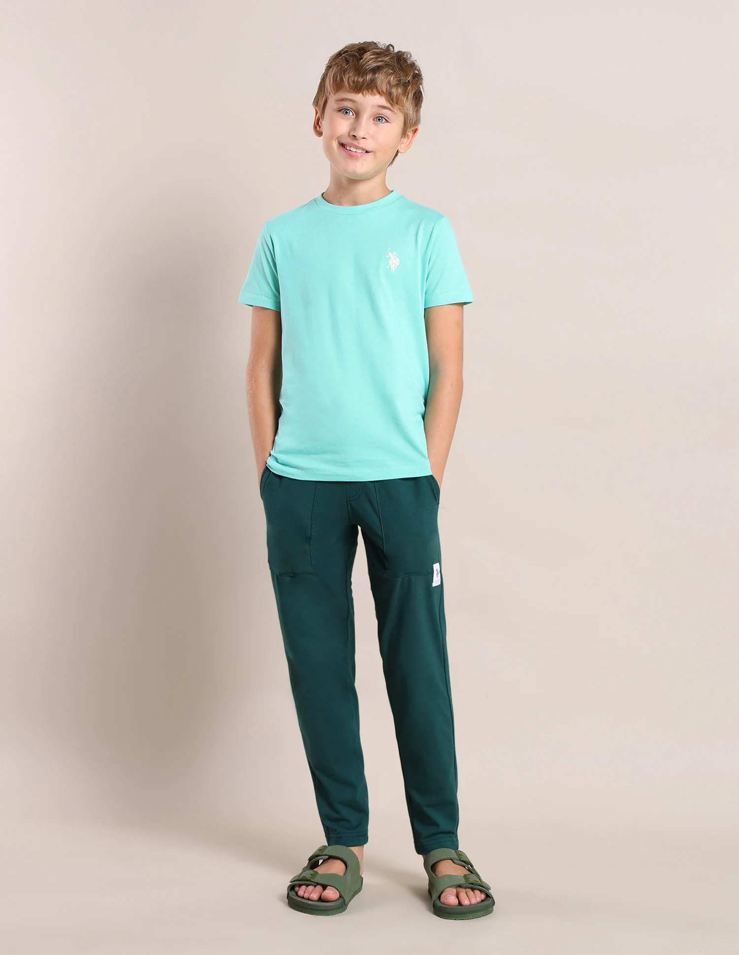 Boys Solid Regular Fit Track Pants - Image 3