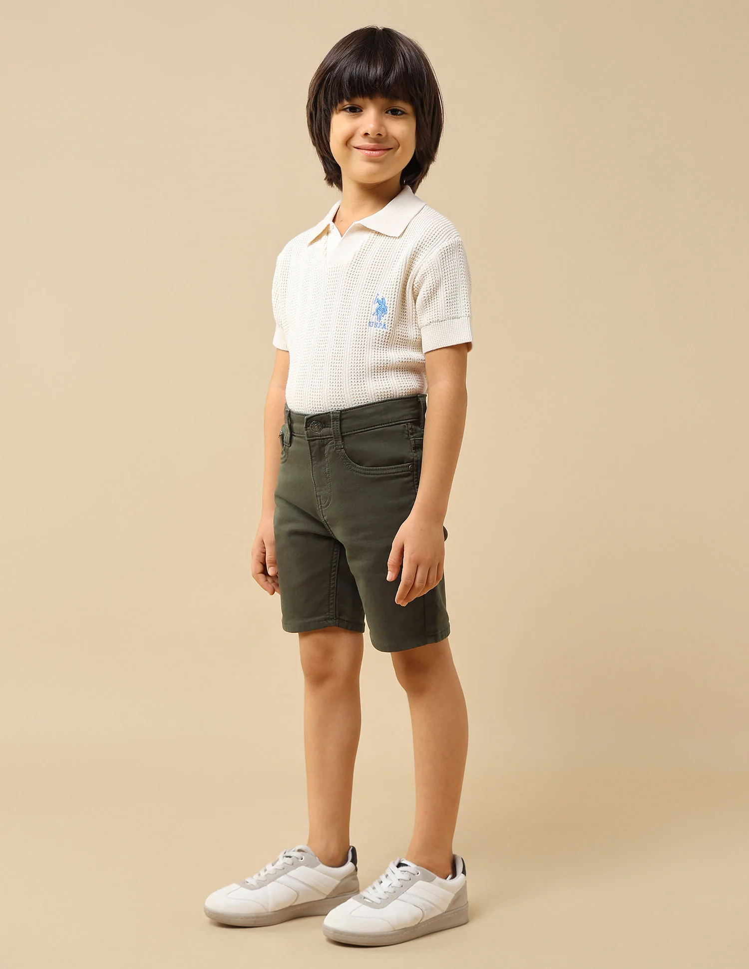 Boys Solid Relaxed Fit Shorts - Image 4