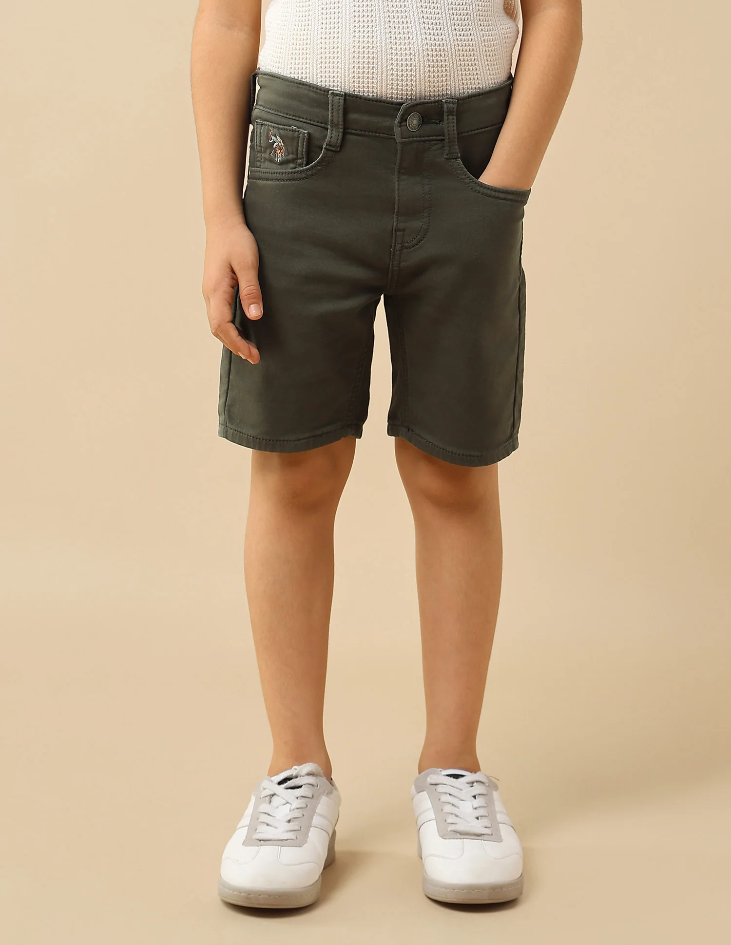 Boys Solid Relaxed Fit Shorts - Image 6