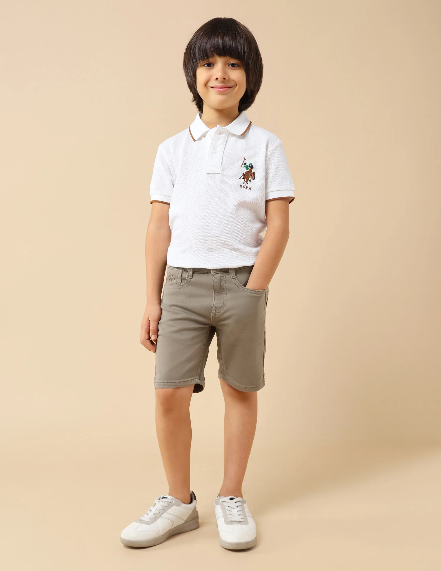 Boys Solid Relaxed Fit Shorts - Image 3