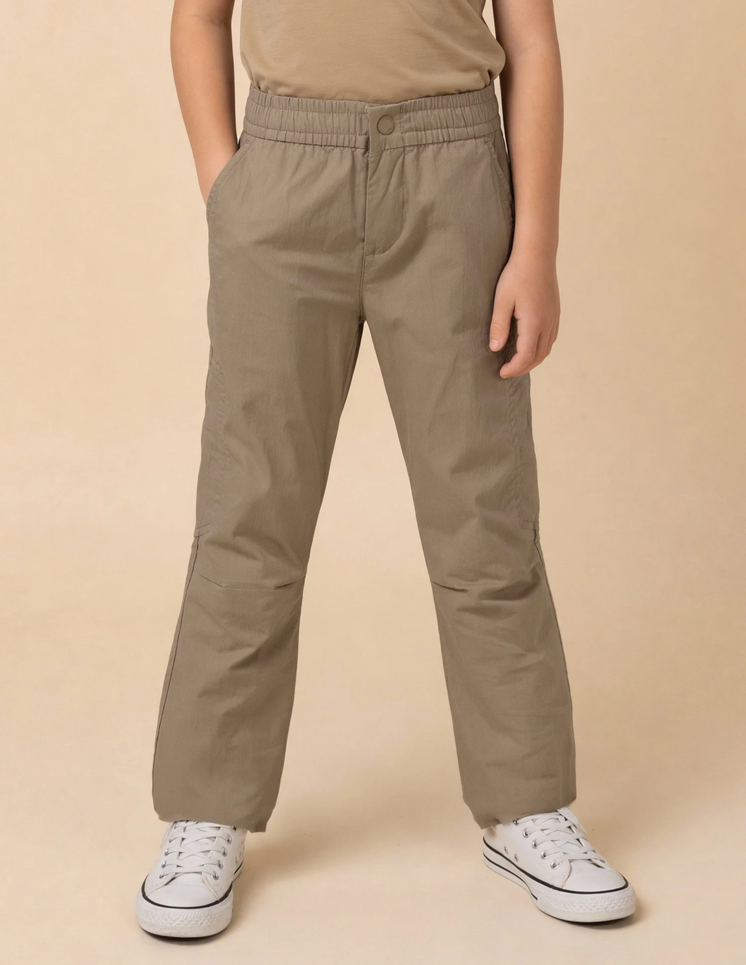 Boys Solid Relaxed Fit Trousers - Image 3