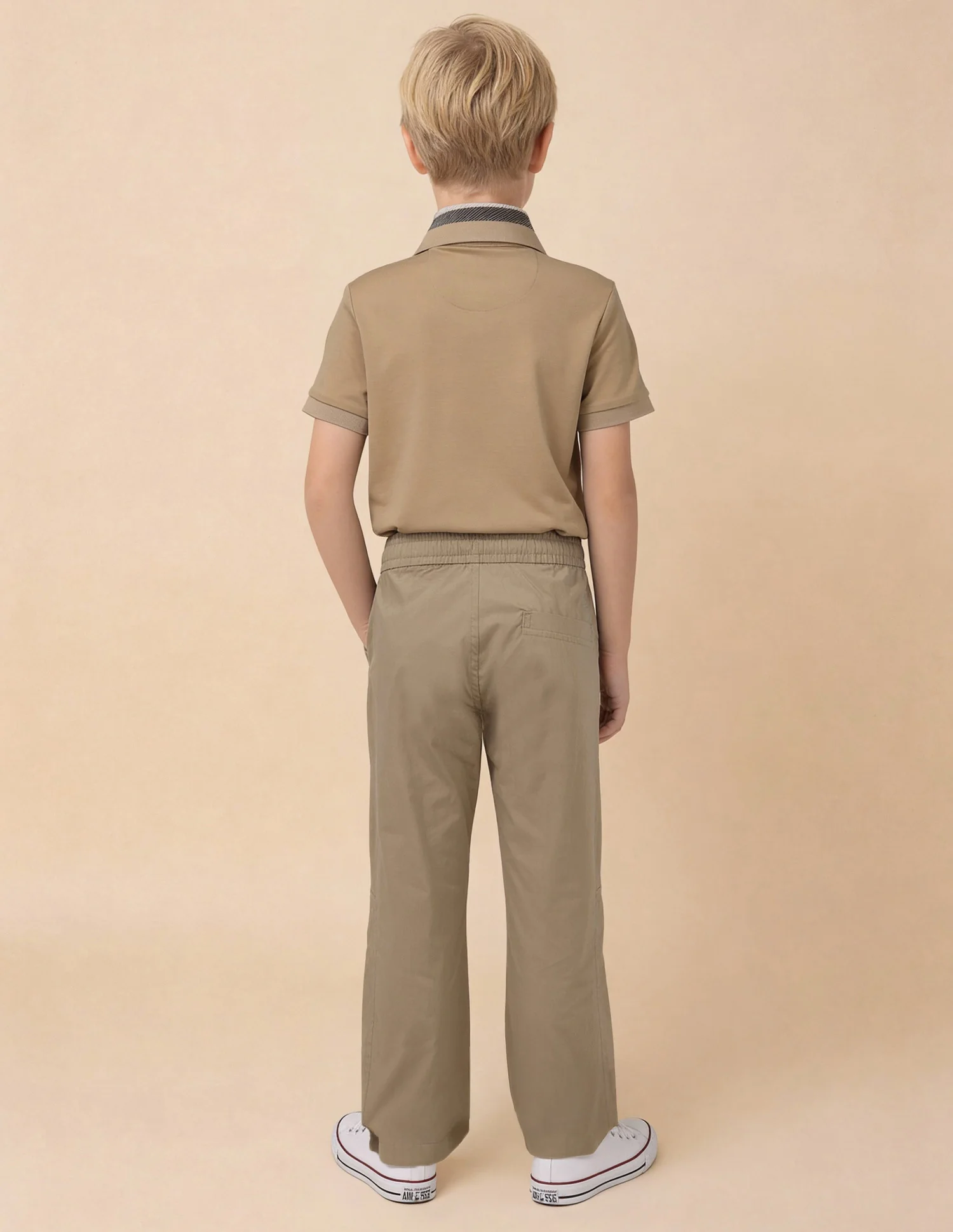 Boys Solid Relaxed Fit Trousers - Image 4