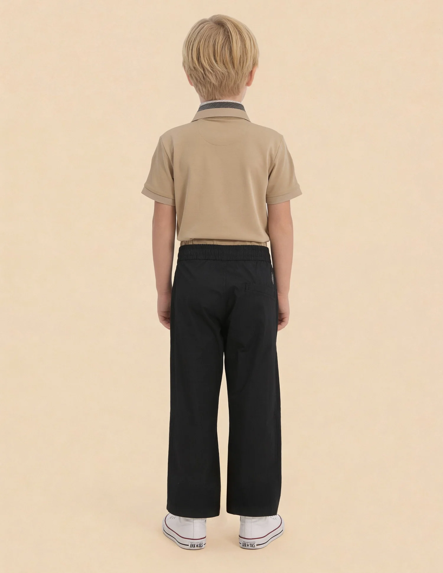 Boys Solid Relaxed Fit Trousers - Image 4