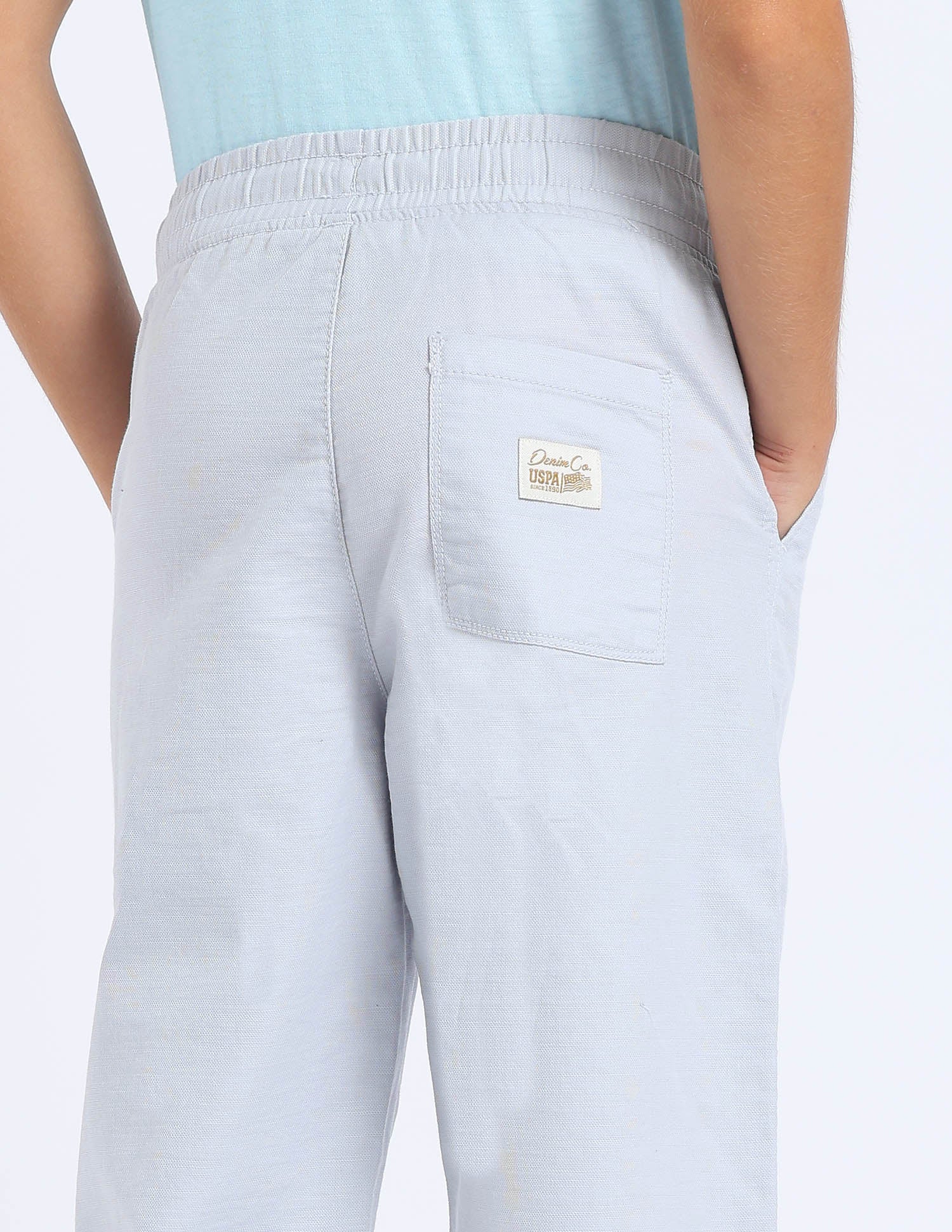 Boys Solid Relaxed Fit Trousers - Image 6