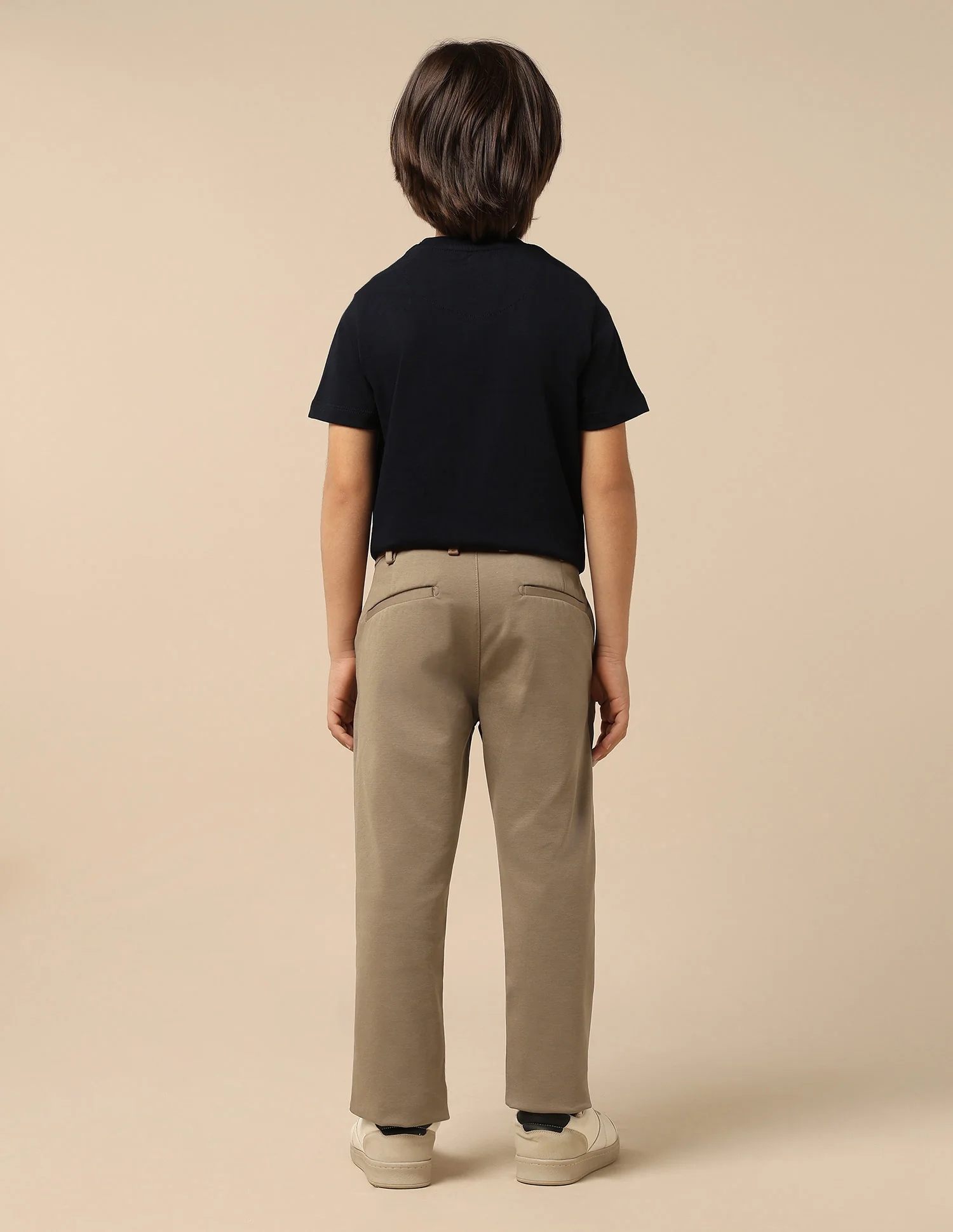 Boys Solid Slim Fit Trousers - Image 5