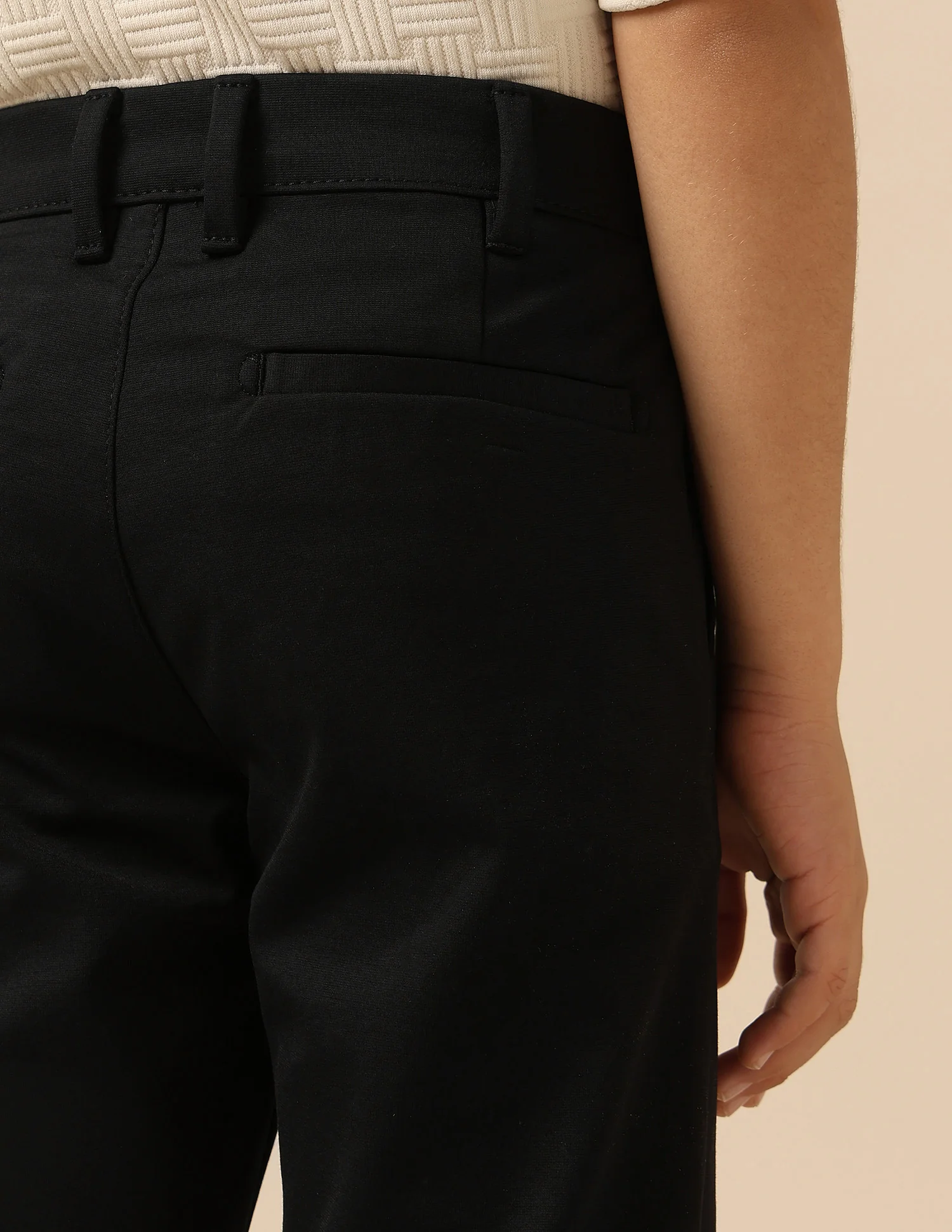 Boys Solid Slim Fit Trousers - Image 7