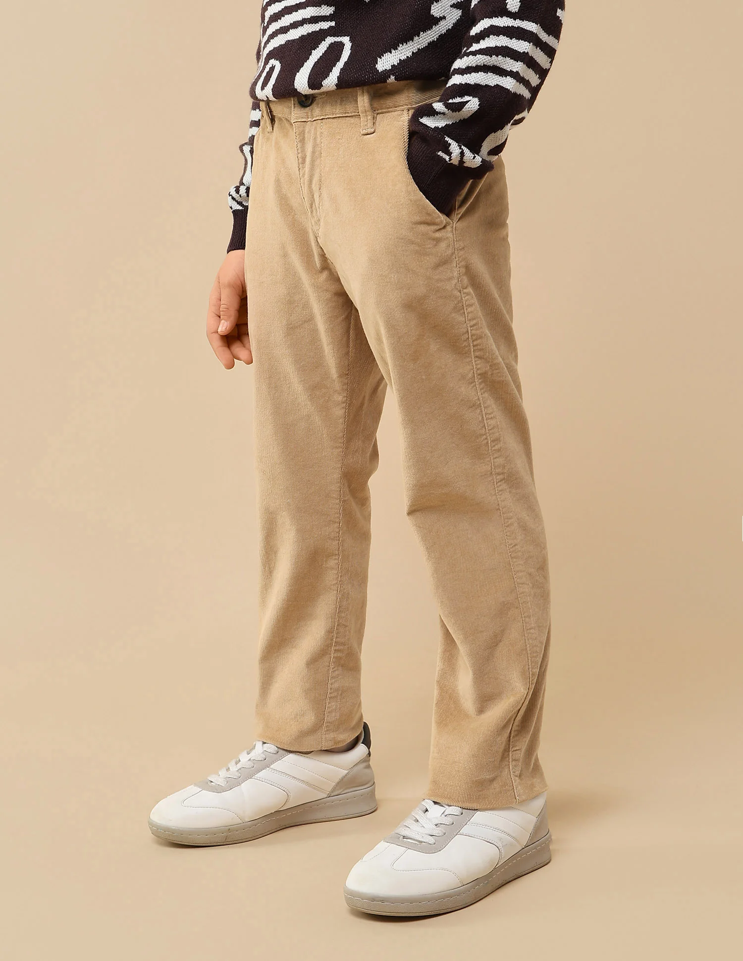 Boys Solid Slim Fit Trousers - Image 4
