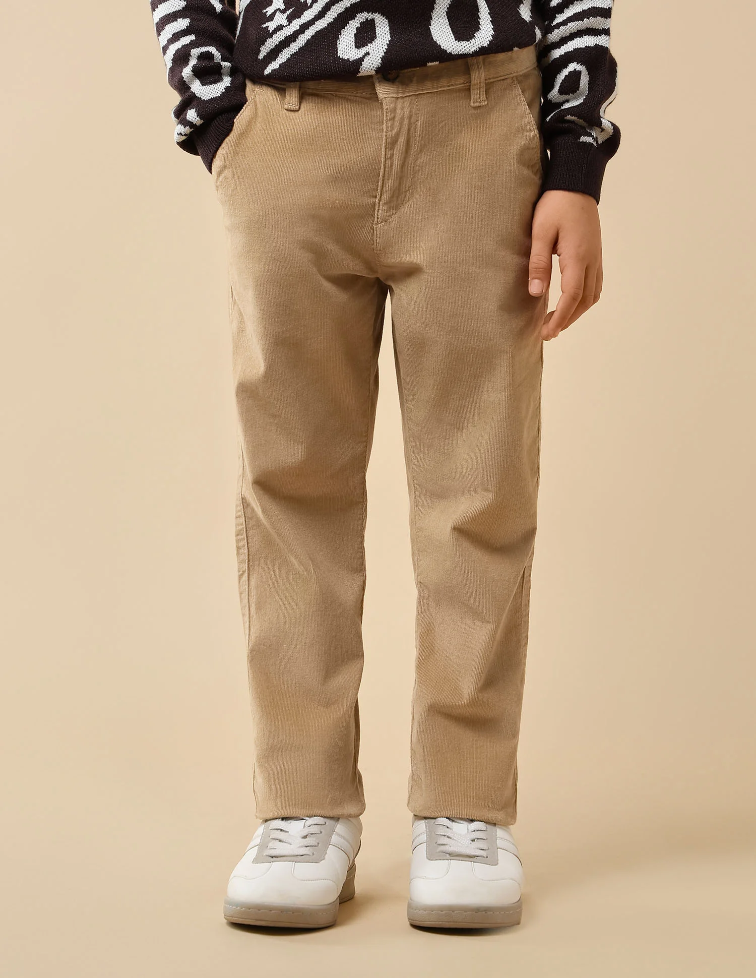 Boys Solid Slim Fit Trousers - Image 6