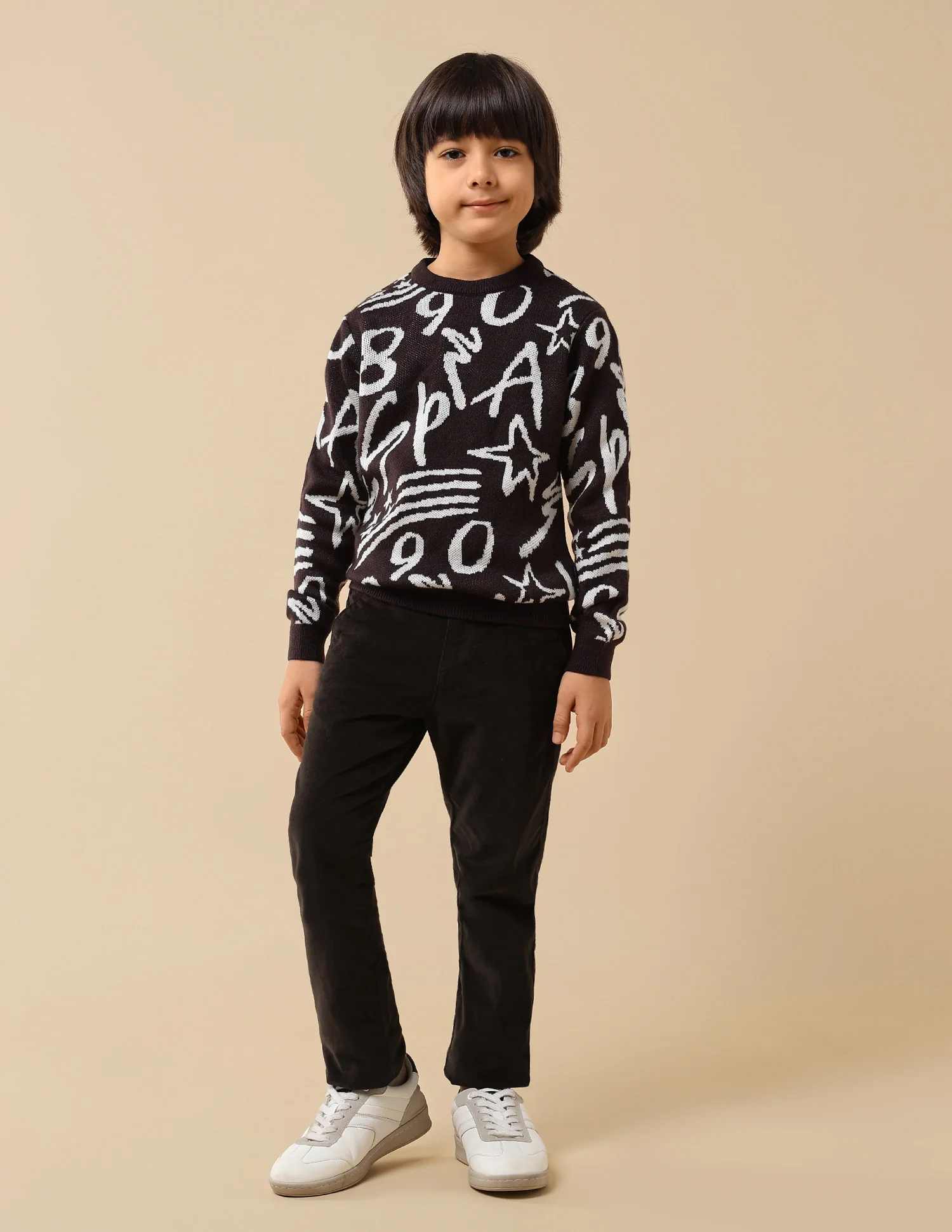 Boys Solid Slim Fit Trousers - Image 3