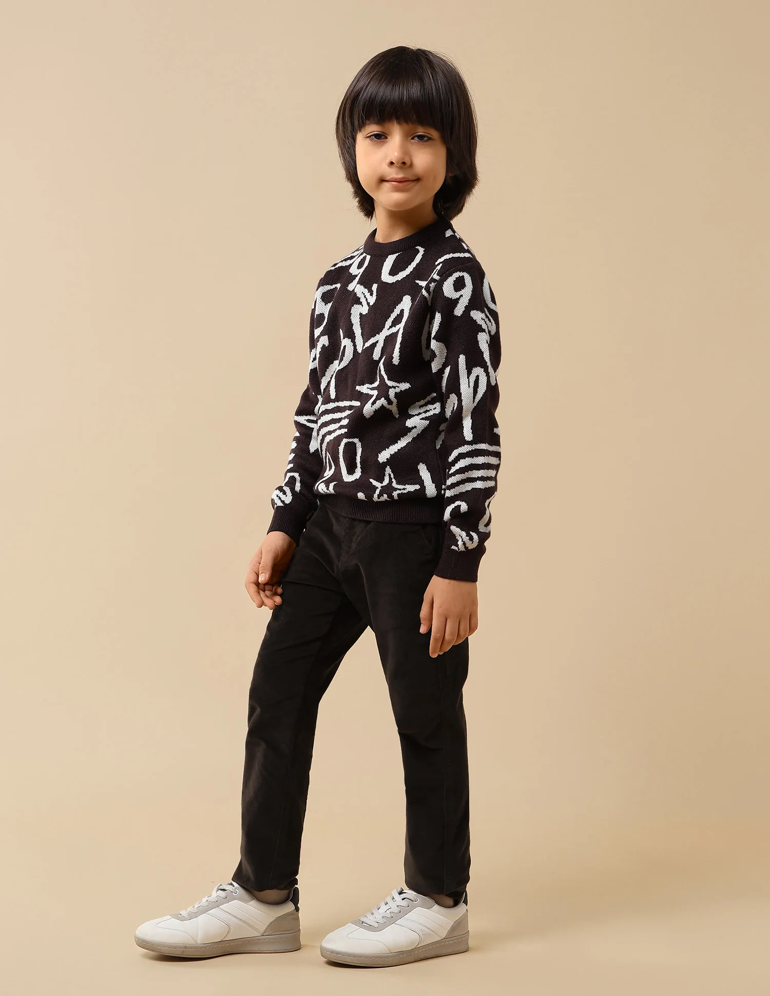 Boys Solid Slim Fit Trousers - Image 4