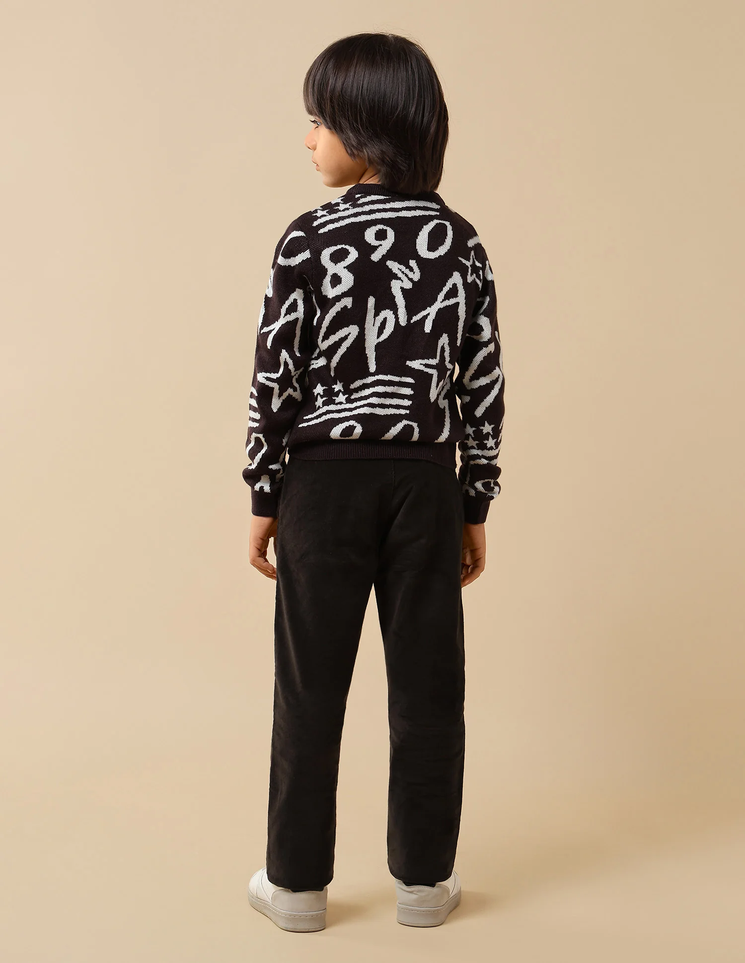 Boys Solid Slim Fit Trousers - Image 5