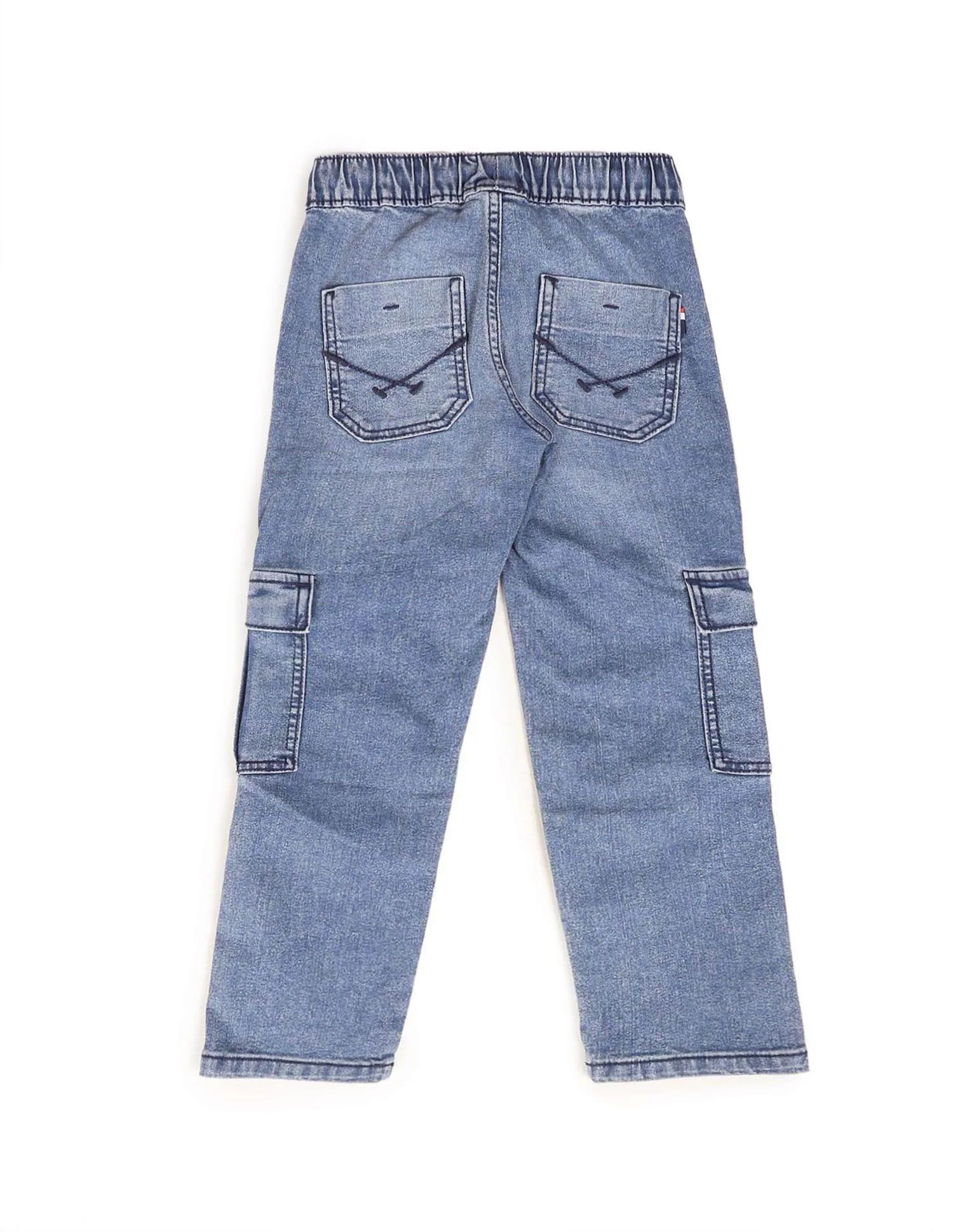 Boys Stone Washed Regular Fit Cargo Jeans - Image 9