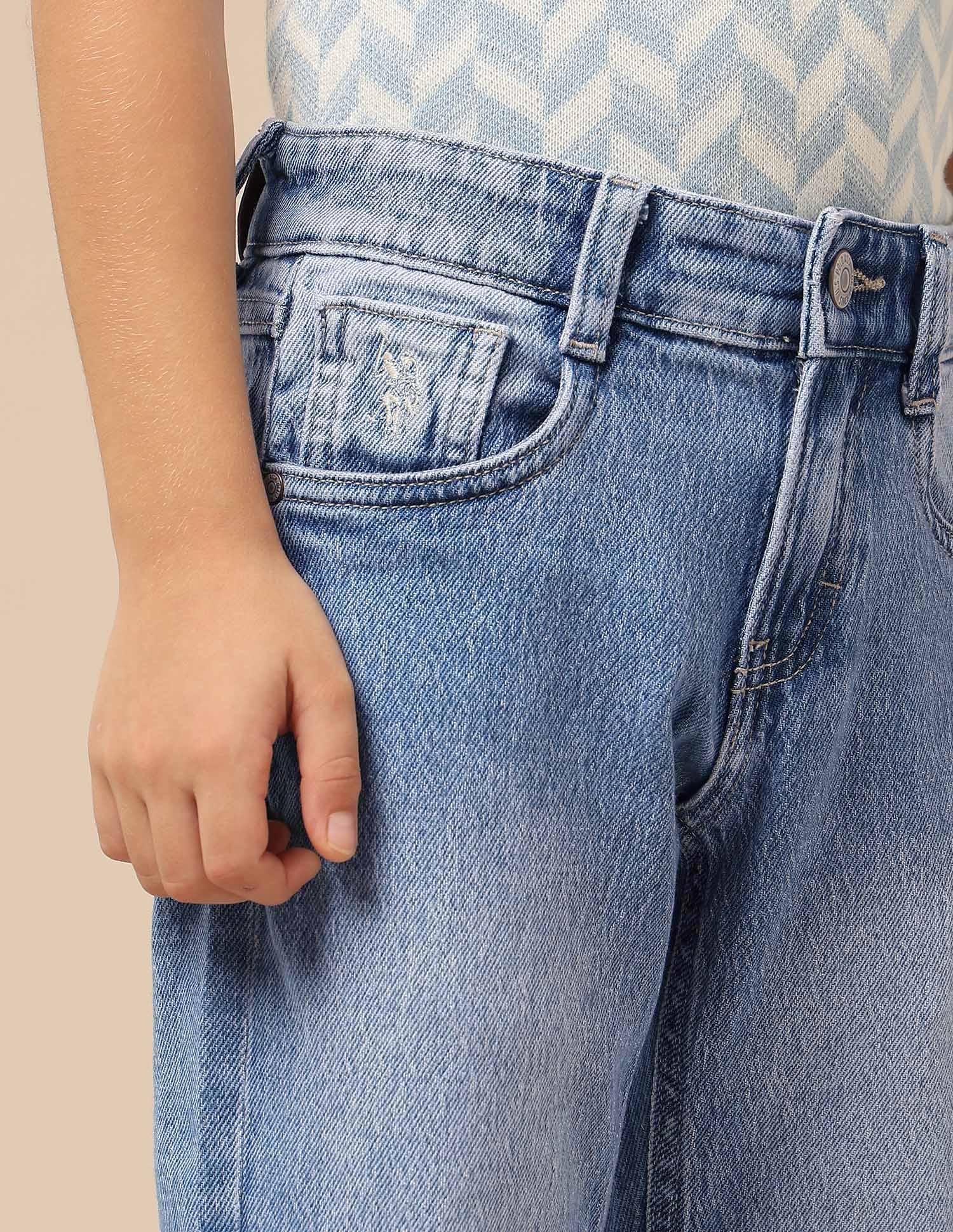 Boys Stone Washed Relaxed Fit Jeans - Image 7