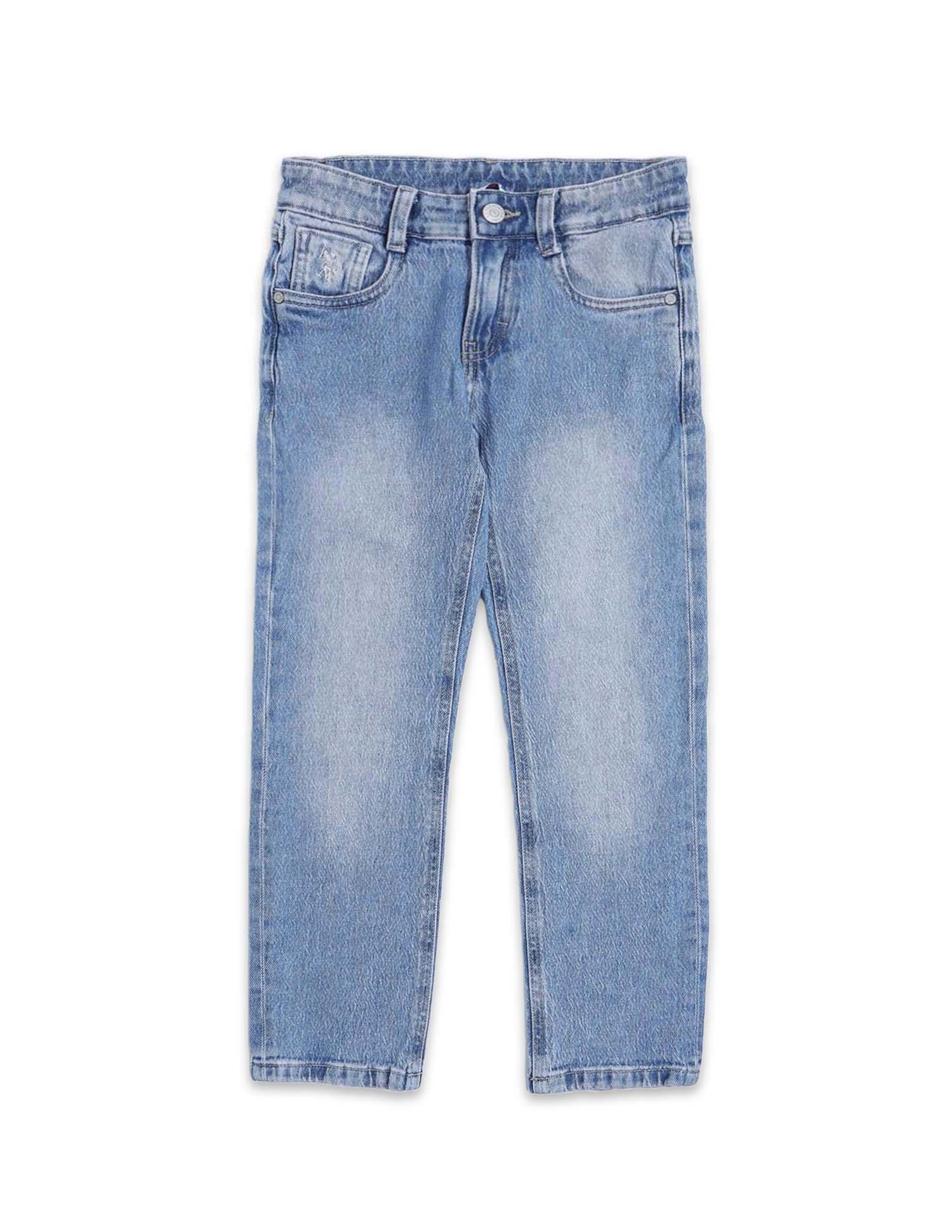 Boys Stone Washed Relaxed Fit Jeans - Image 9