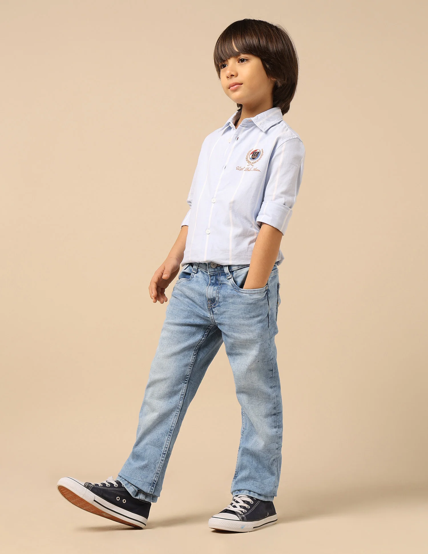 Boys Stone Washed Relaxed Fit Jeans - Image 4