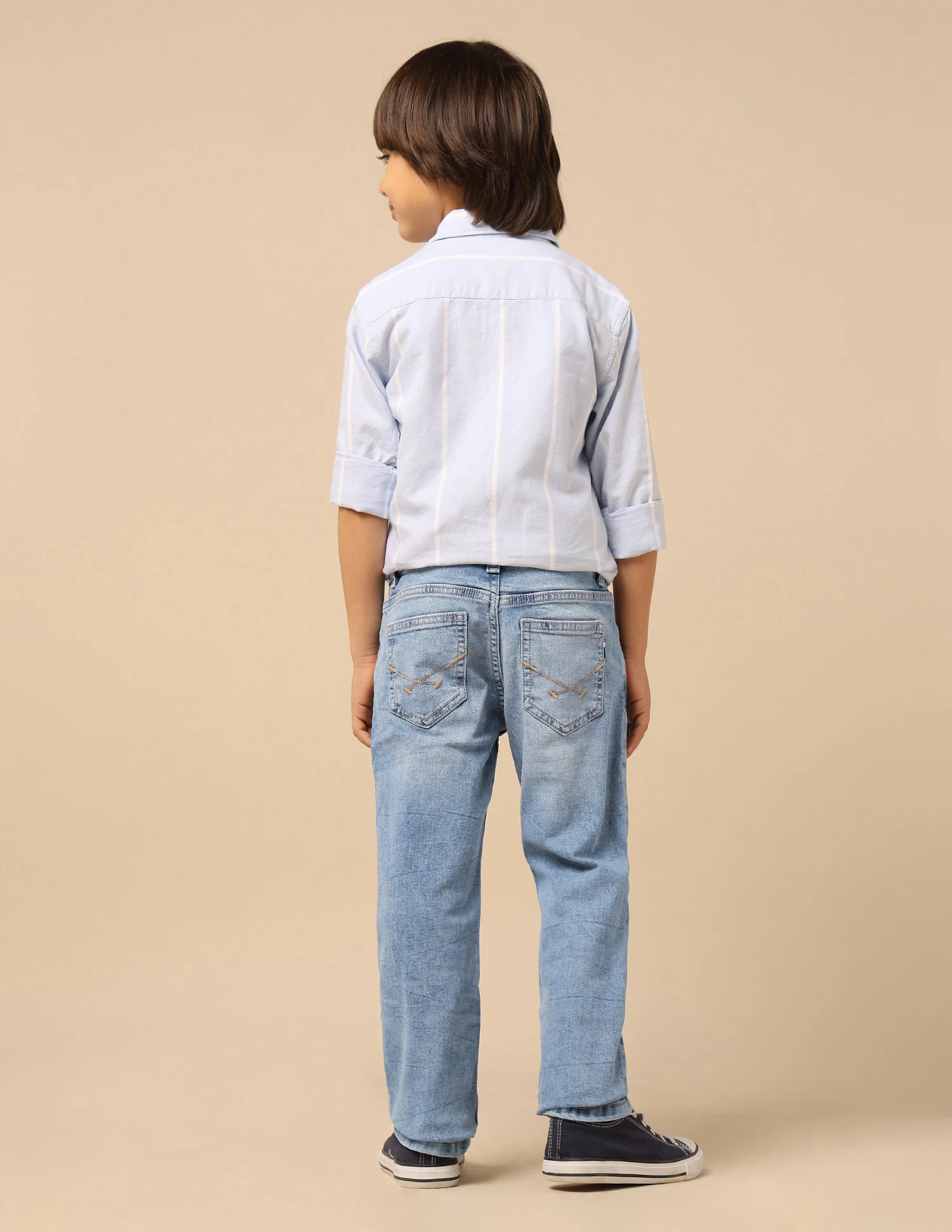 Boys Stone Washed Relaxed Fit Jeans - Image 5