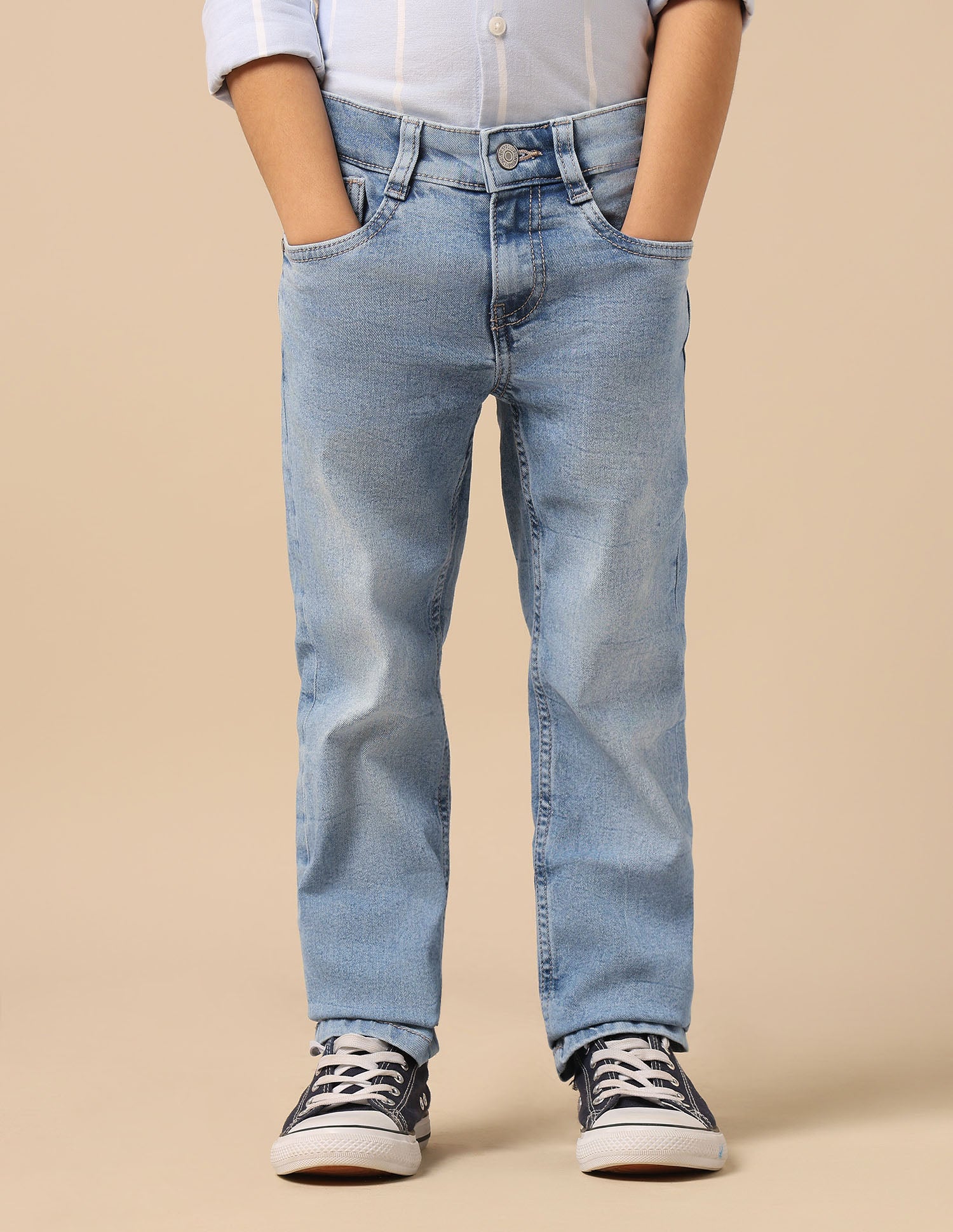 Boys Stone Washed Relaxed Fit Jeans - Image 6