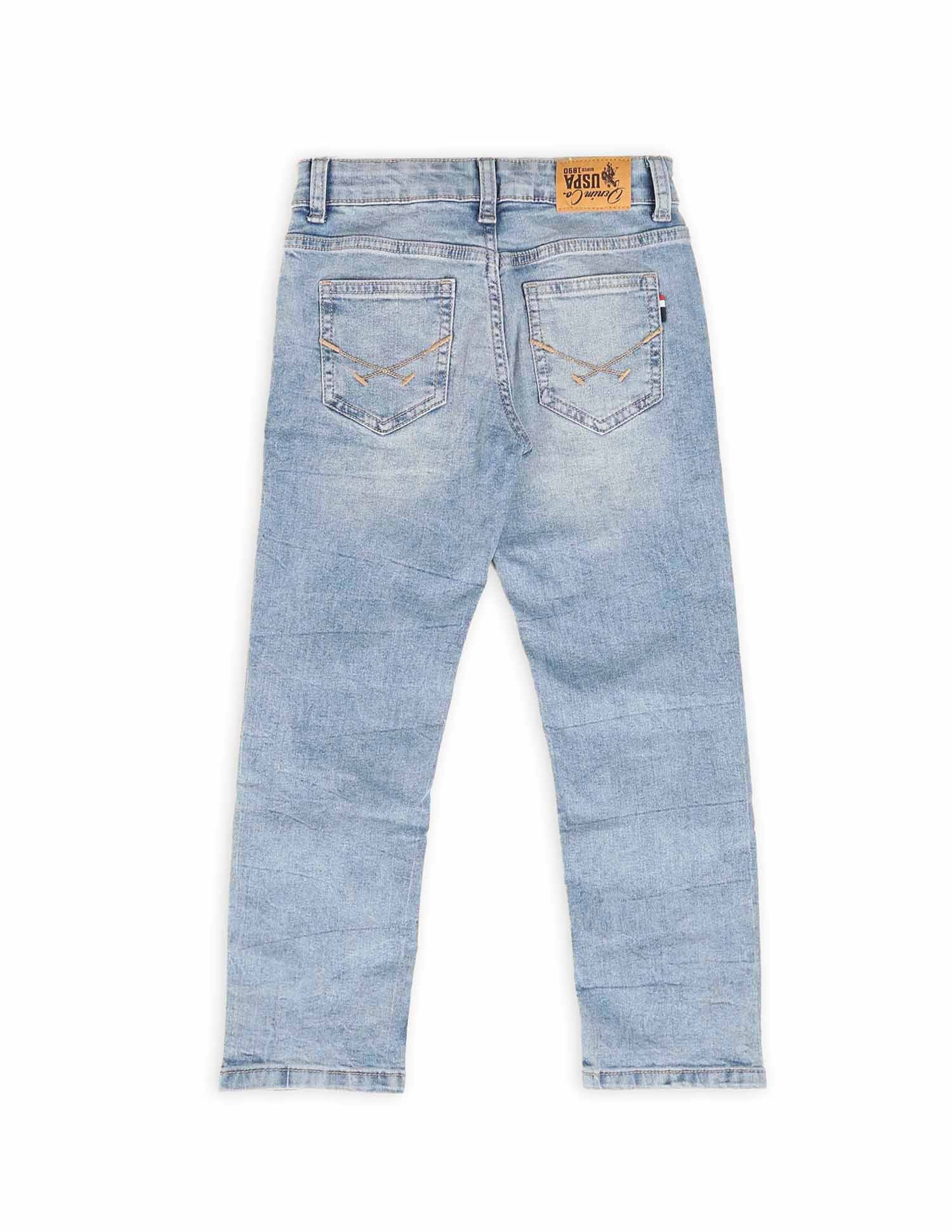 Boys Stone Washed Relaxed Fit Jeans - Image 9