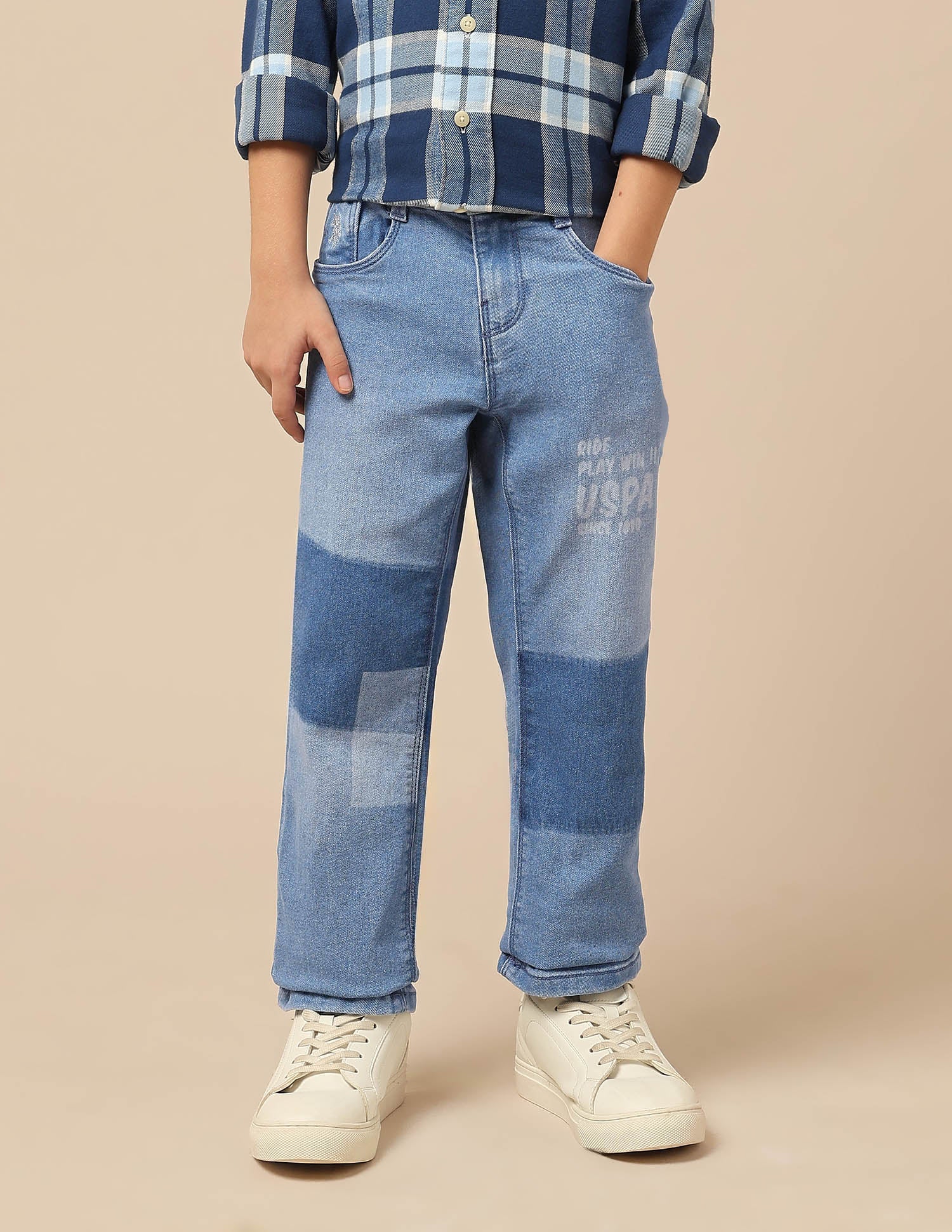 Boys Stone Washed Relaxed Fit Jeans - Image 6