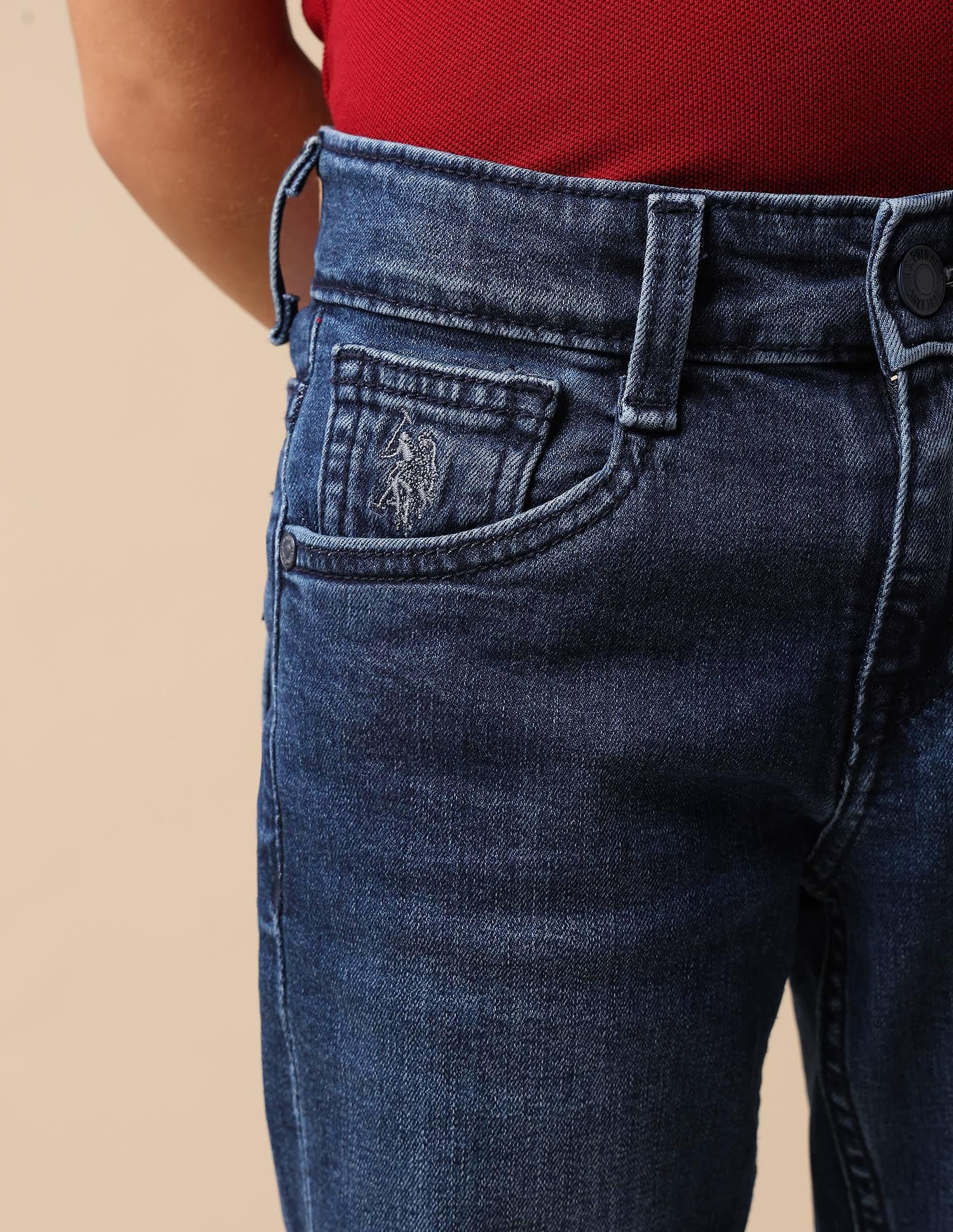 Boys Stone Washed Relaxed Fit Jeans - Image 6