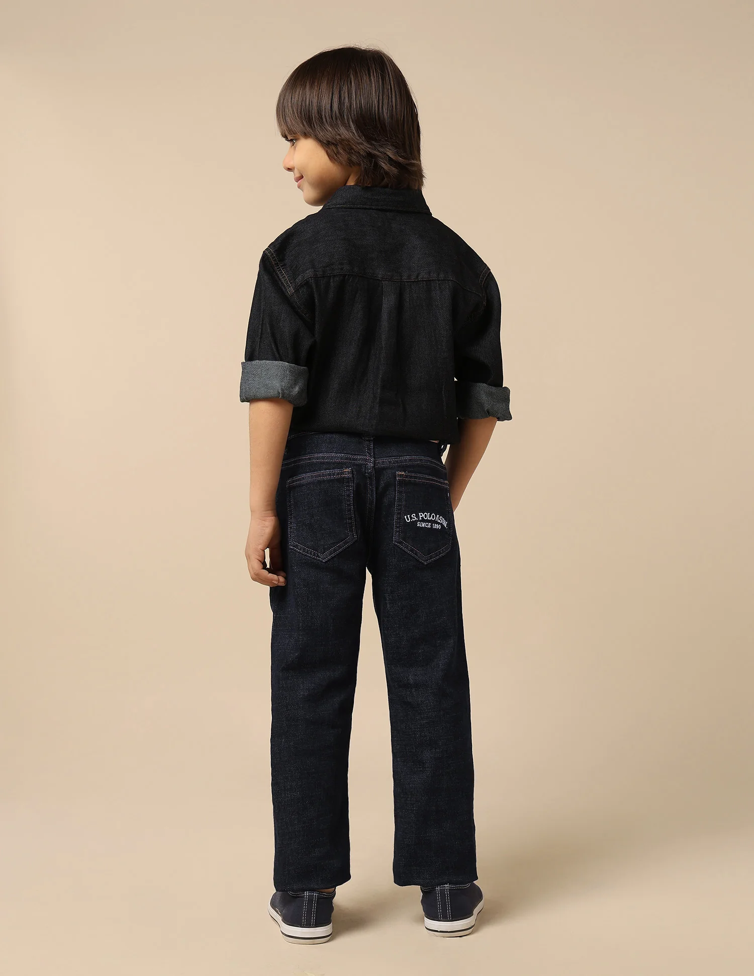 Boys Stone Washed Relaxed Fit Jeans - Image 4